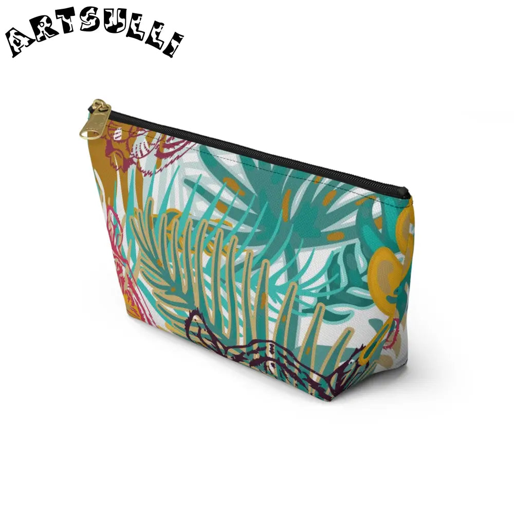 JAKKOUTTHEBXX Tropical Jungle Tigers Brown and Green Accessory Pouch