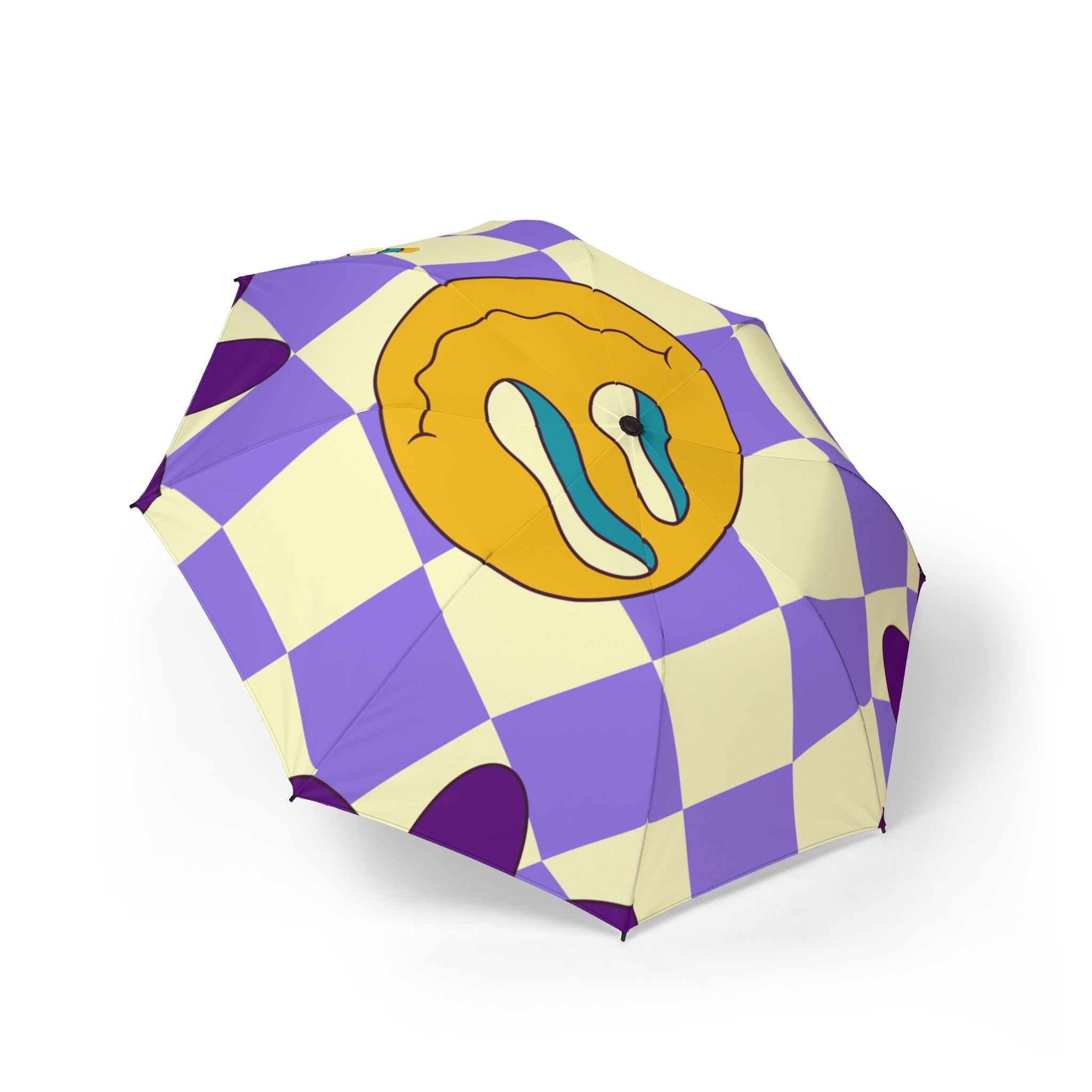 Trippy Flower Power Motifs Semi-Automatic Foldable Umbrella, Artsulli - Art is Long, Life is Short, Accessories, Size, One size, , , , , 13753553587058