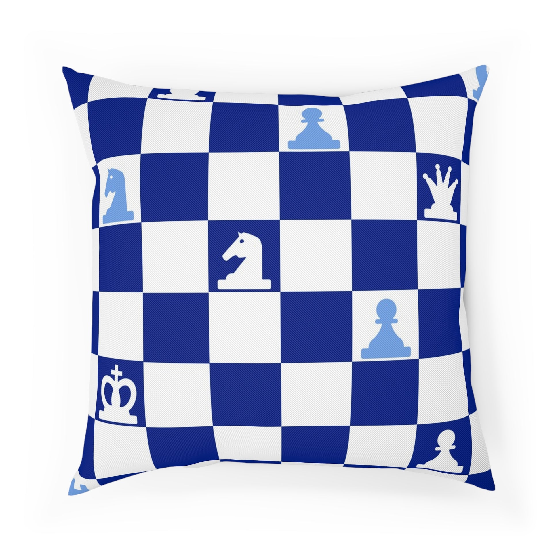Chessboard Navy Blue Cushion, Artsulli - Art is Long, Life is Short, Home Decor, Size, 18.1" × 18.1", , , , , 17979965909984976625