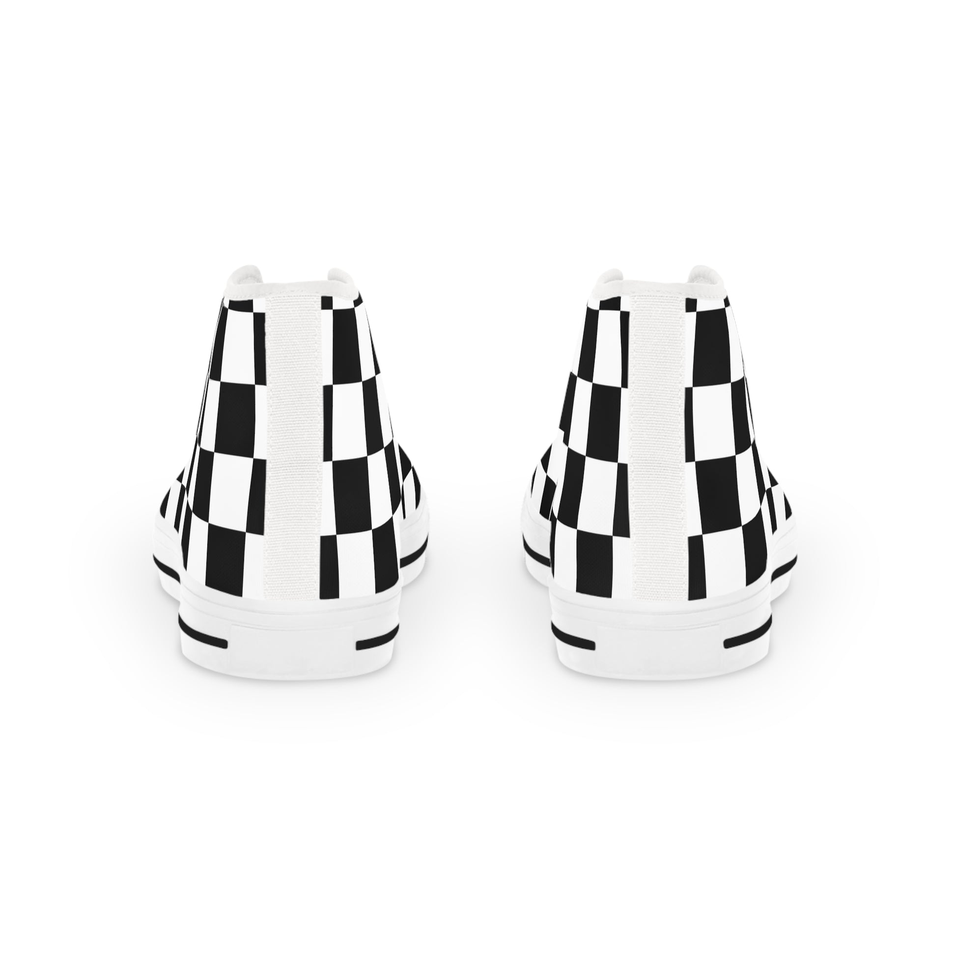 Checkerboard Black and White Men's High Top Sneakers, Artsulli - Art is Long, Life is Short, Shoes, , , , , , , 