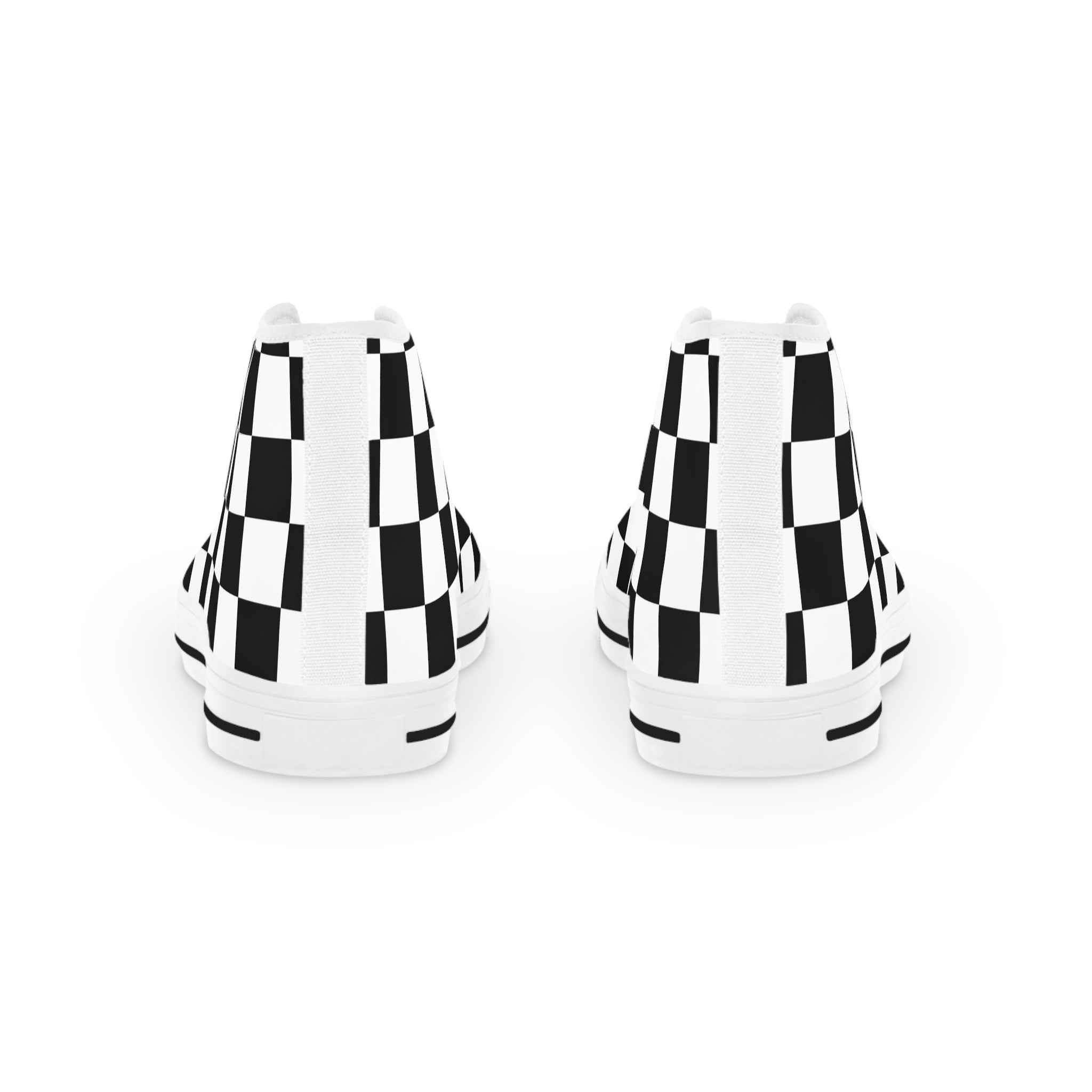 Checkerboard Black and White Men's High Top Sneakers, Artsulli - Art is Long, Life is Short, Shoes, , , , , , , 
