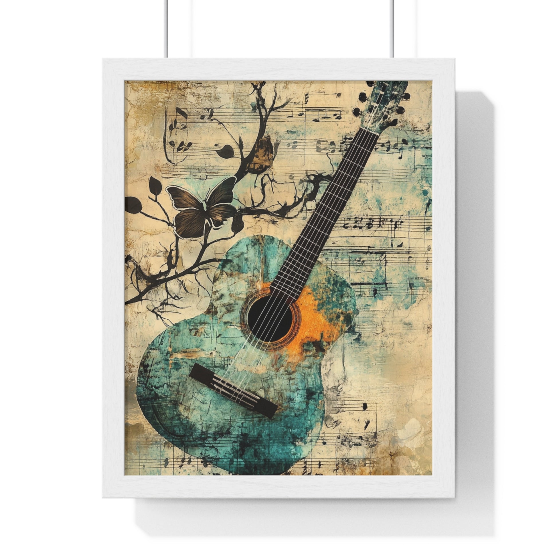 Guitar Type Beat Art Vertical Framed Poster, Artsulli - Art is Long, Life is Short, Poster, Size, 11″ x 14″, Color, White, , , 37028354973377440208