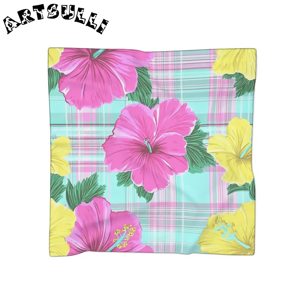 JAKKOUTTHEBXX Tropical Floral Plaid Scarf JAKKOUTTHEBXX Artsulli