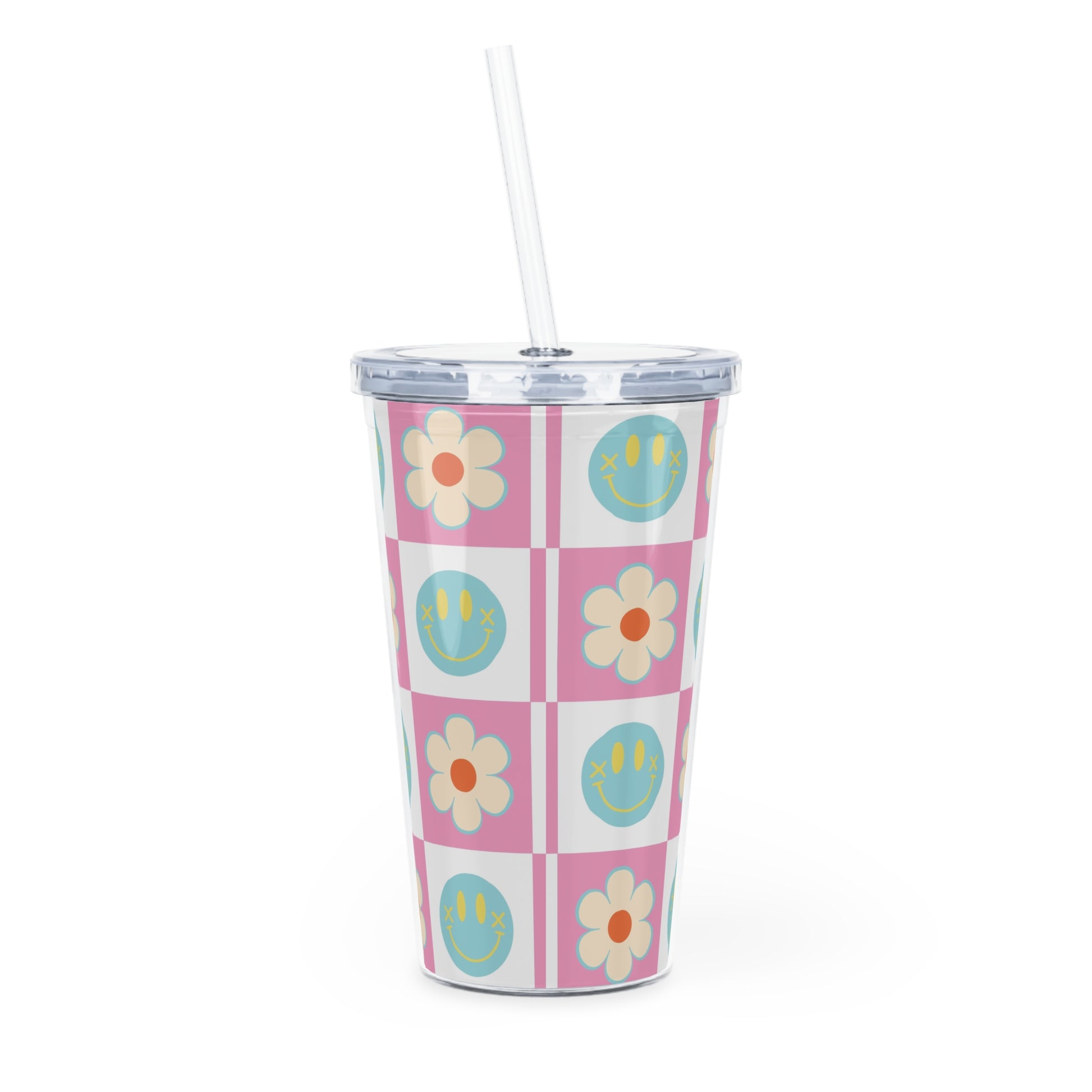 Madotsukis Grin Bloom Plastic Tumbler with Straw, Artsulli - Art is Long, Life is Short, Mug, , , , , , , 