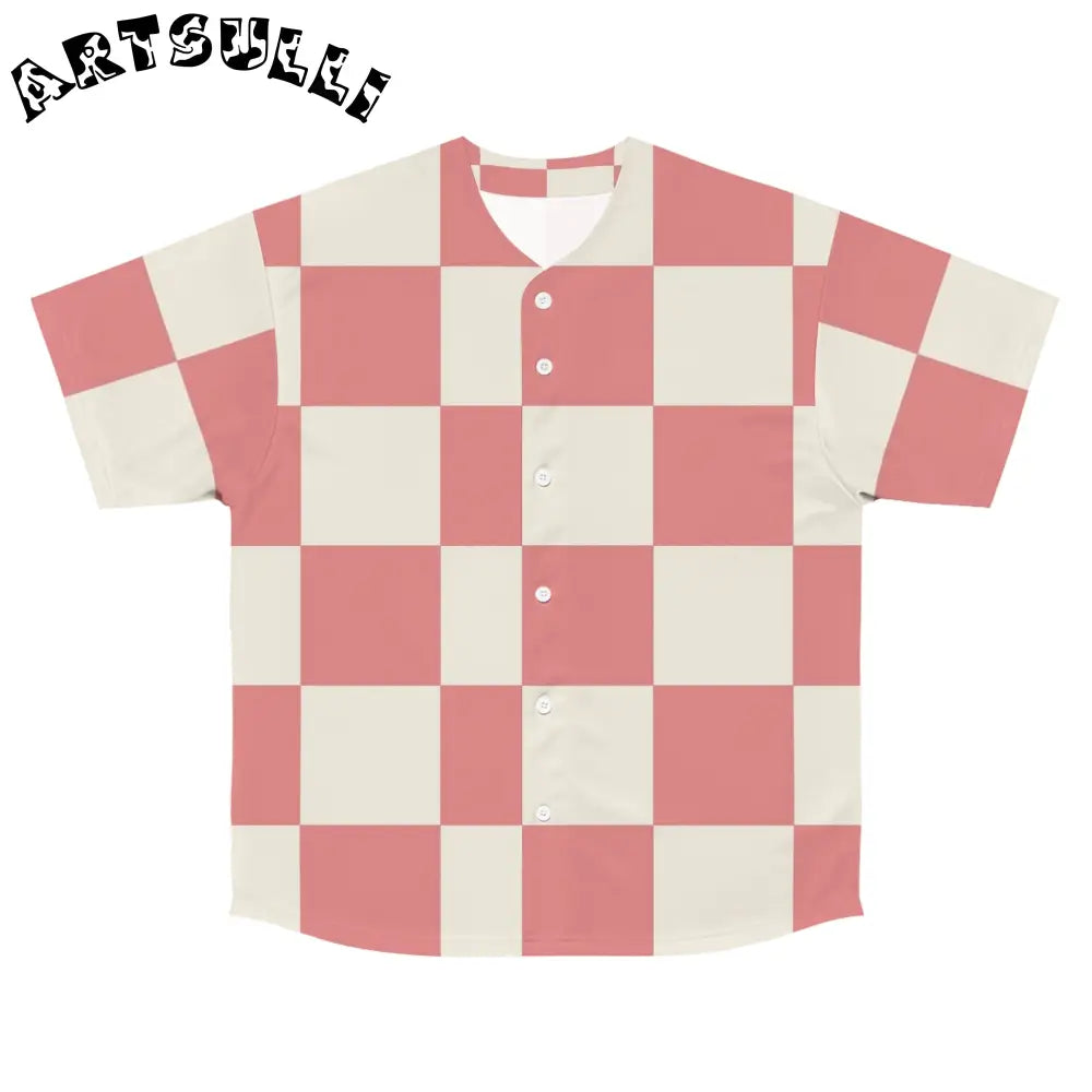 JAKKOUTTHEBXX Retro Checkered Grassland Sprites Men’s Baseball