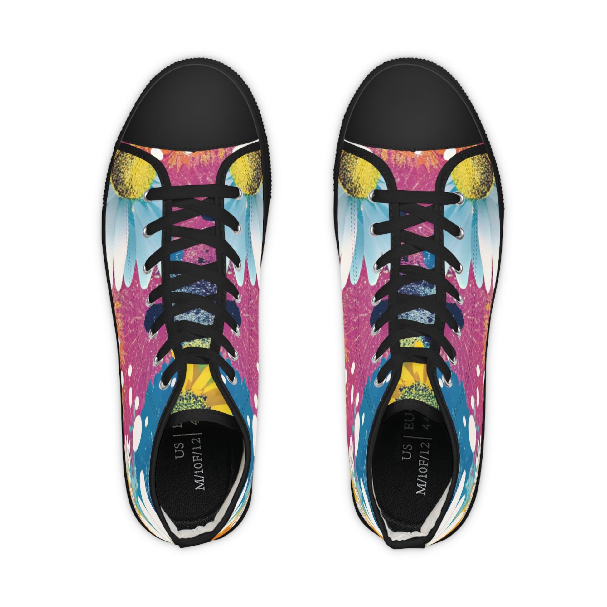 Magical Flower Explosion III Multi-Color Men's High Top Sneakers, Artsulli - Art is Long, Life is Short, Shoes, , , , , , , 
