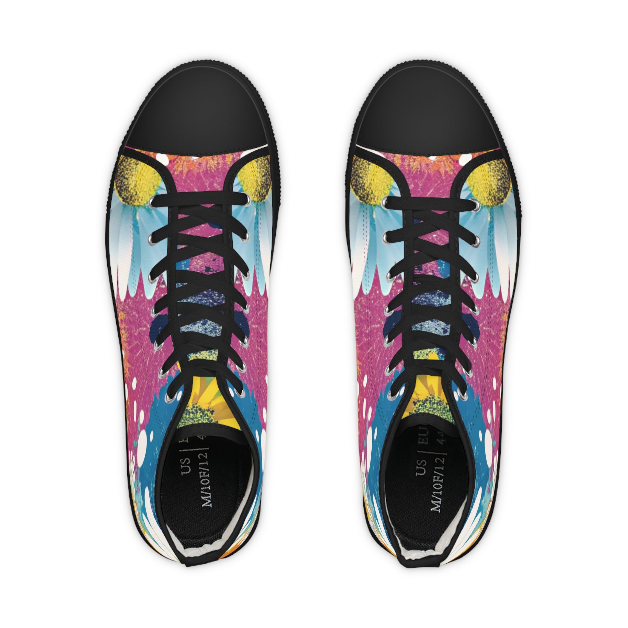 Magical Flower Explosion III Multi-Color Men's High Top Sneakers, Artsulli - Art is Long, Life is Short, Shoes, , , , , , , 