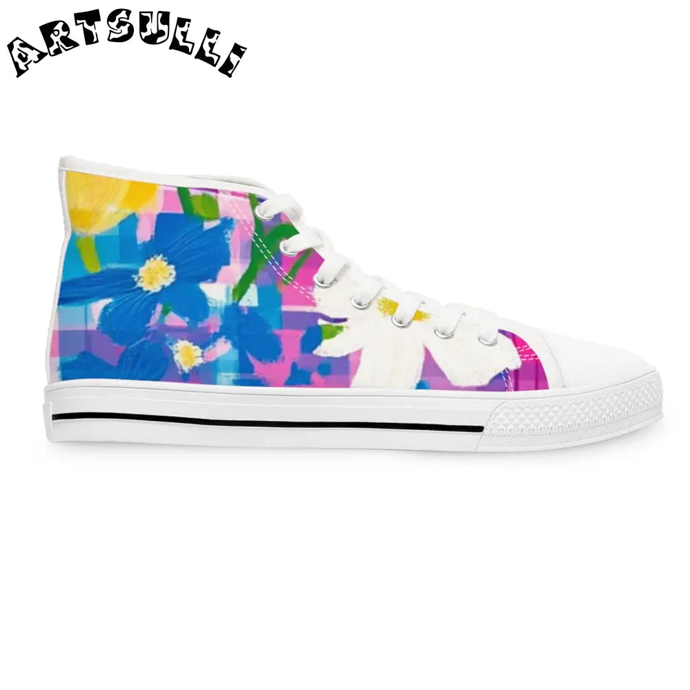 JAKKOUTTHEBXX Plaid Garden II Pink and Purple Women’s High Top