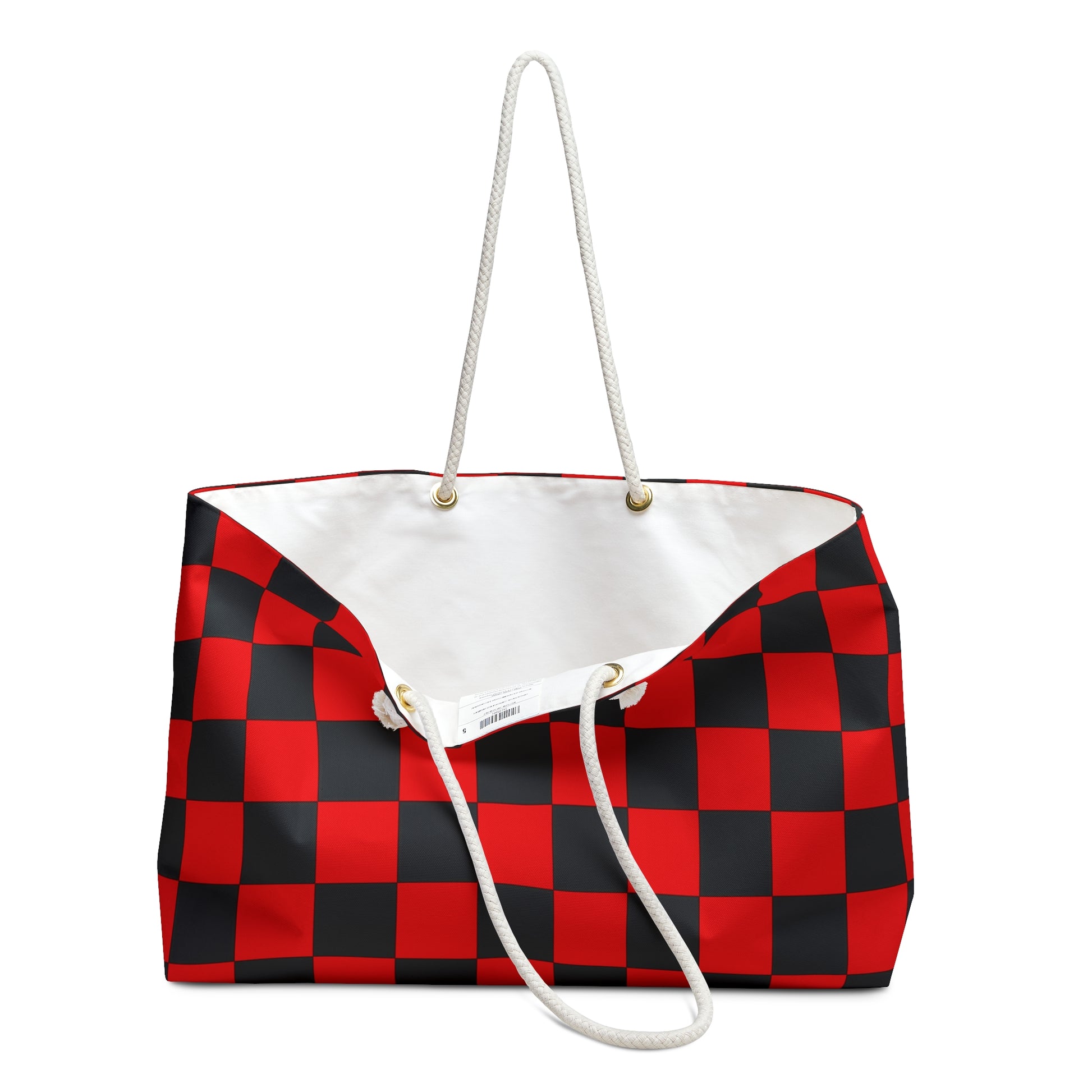 Checkerboard Red and Black Weekender Bag, Artsulli - Art is Long, Life is Short, Bags, , , , , , , 