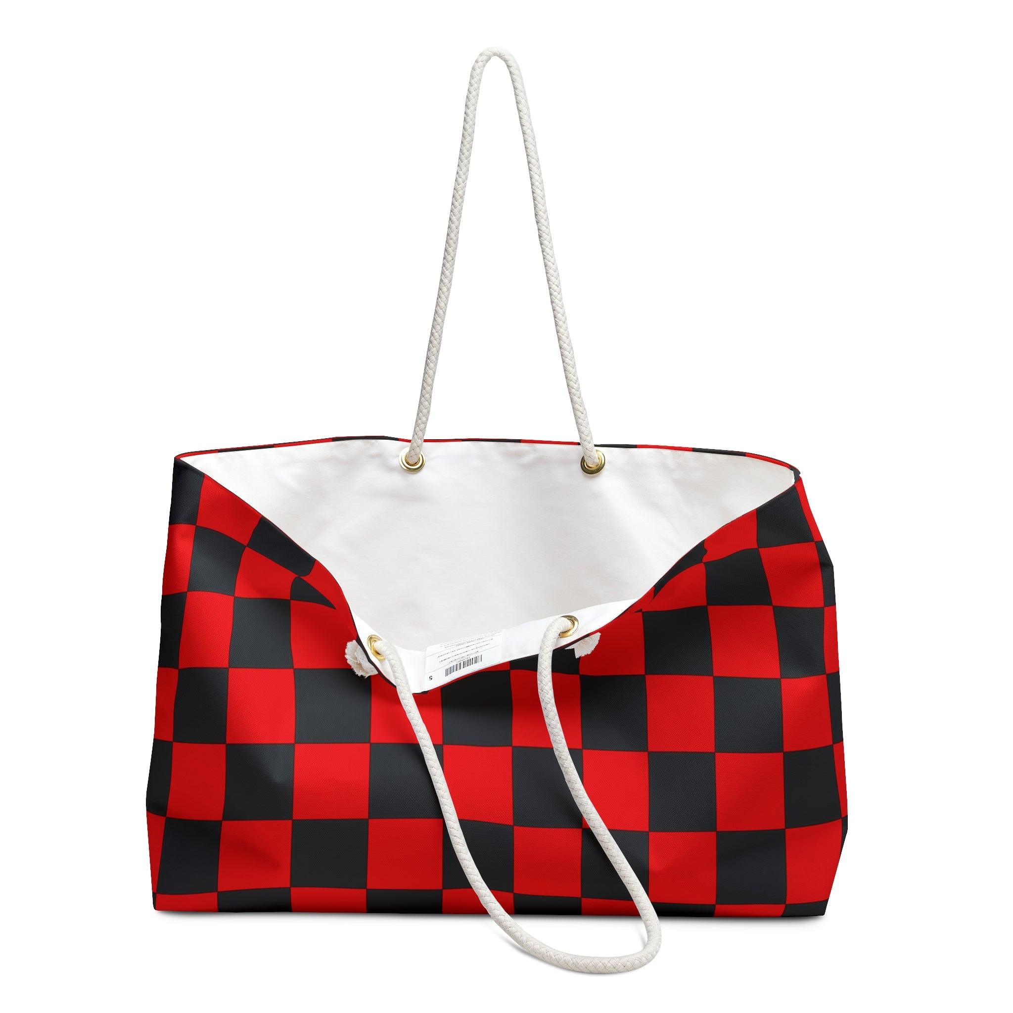 Checkerboard Red and Black Weekender Bag, Artsulli - Art is Long, Life is Short, Bags, , , , , , , 