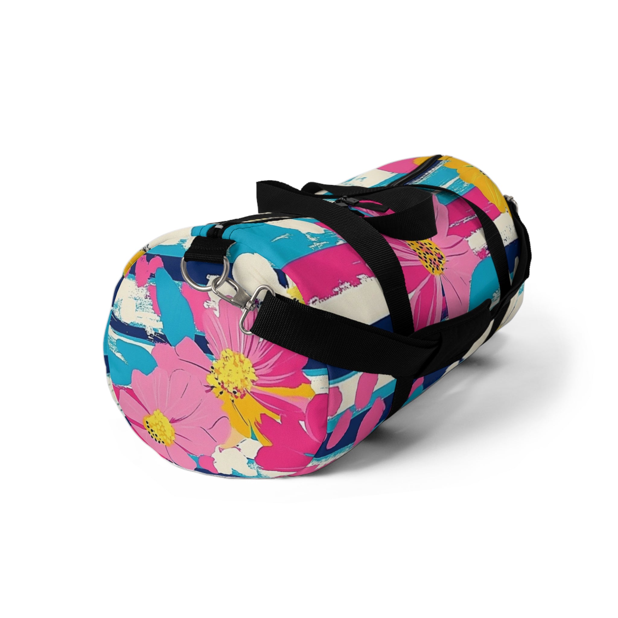 Dayglo Floral Stripes II Multi-Color Duffel Bag, Artsulli - Art is Long, Life is Short, Bags, , , , , , , 