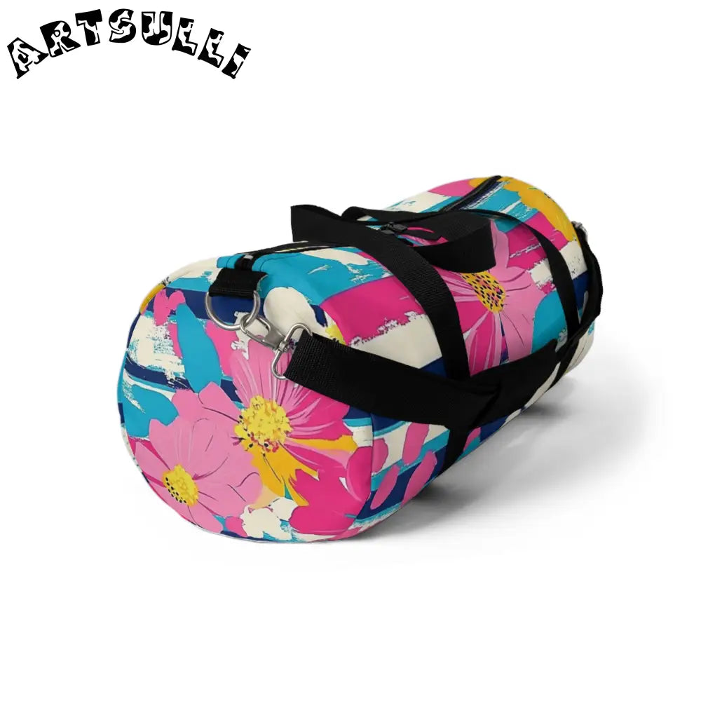 JAKKOUTTHEBXX Dayglo Floral Stripes II Multi-Color Duffel Bag
