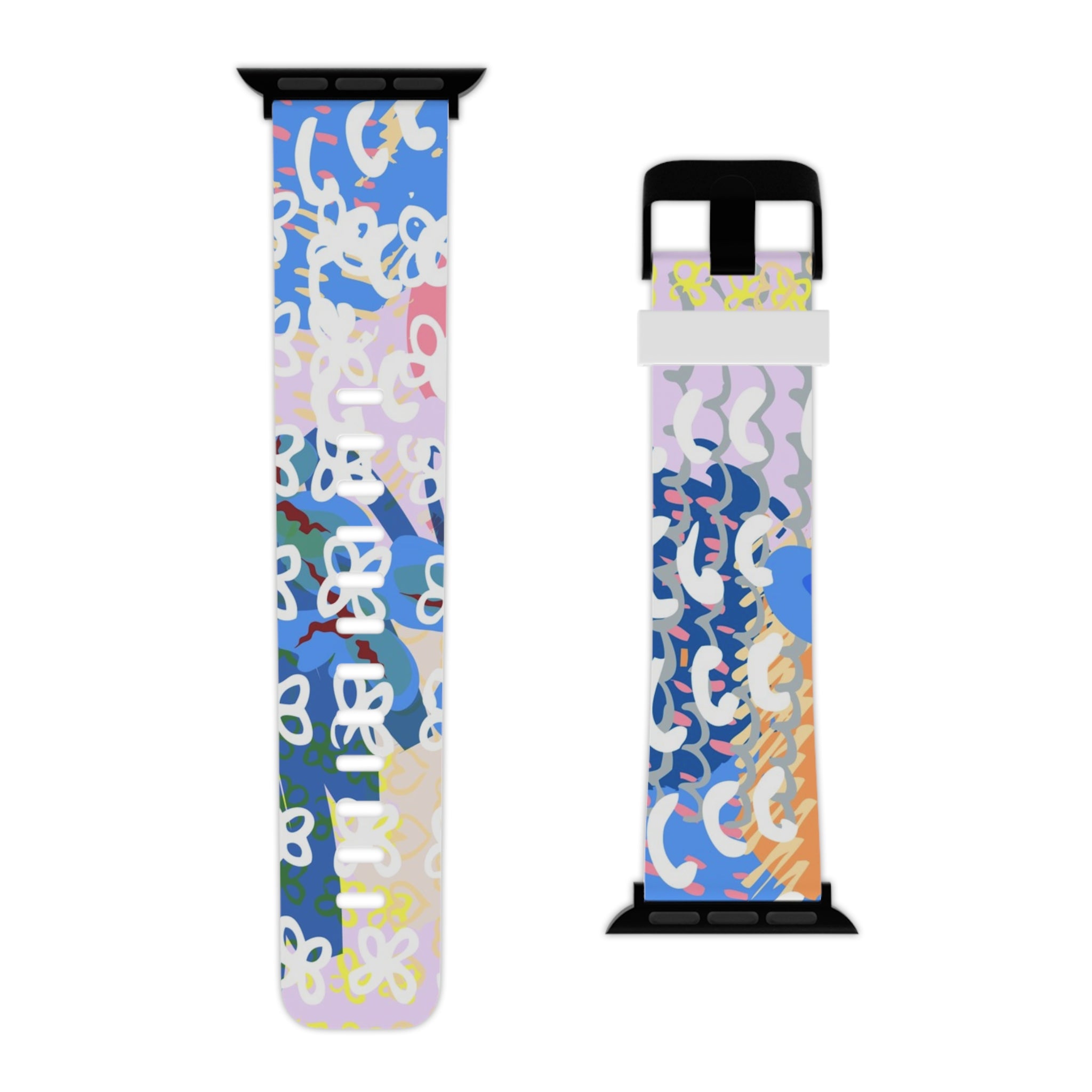 Flowers x Doodles x Hearts Multi-Color Watch Band for Apple Watch, Artsulli - Art is Long, Life is Short, Accessories, , , , , , , 