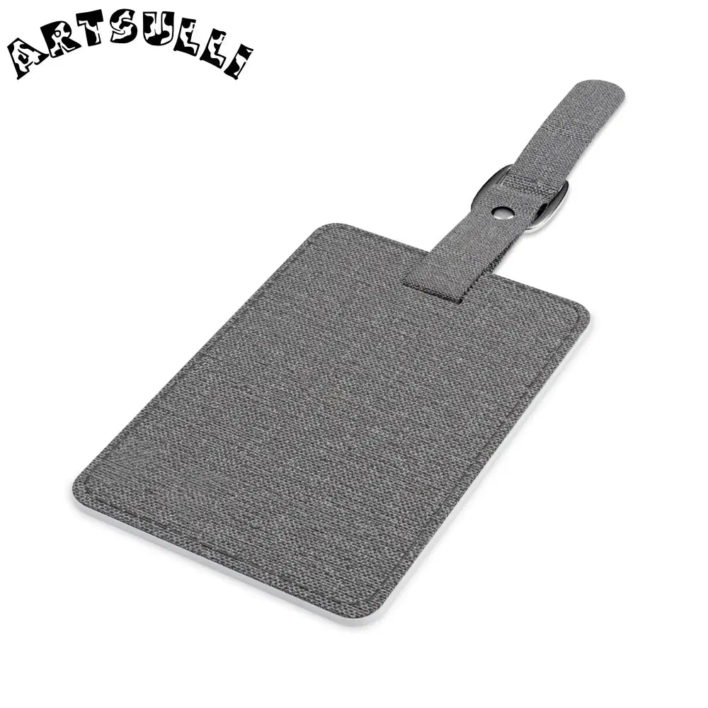 JAKKOUTTHEBXX Zebra Print Gray Canvas Luggage Tag with Canvas Buckle