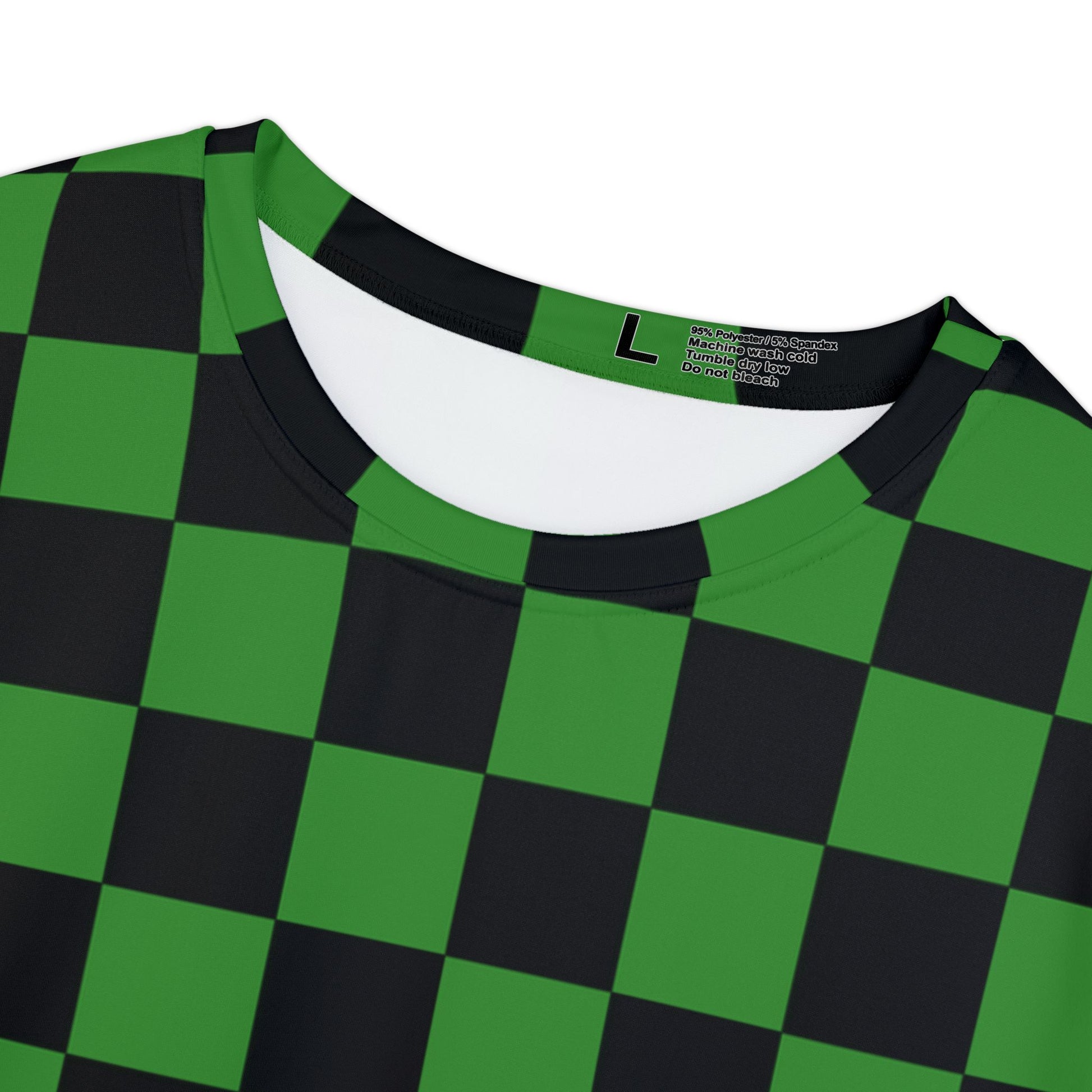 Checkerboard Green and Black Women's Short Sleeve Shirt (AOP), Artsulli - Art is Long, Life is Short, All Over Prints, , , , , , , 