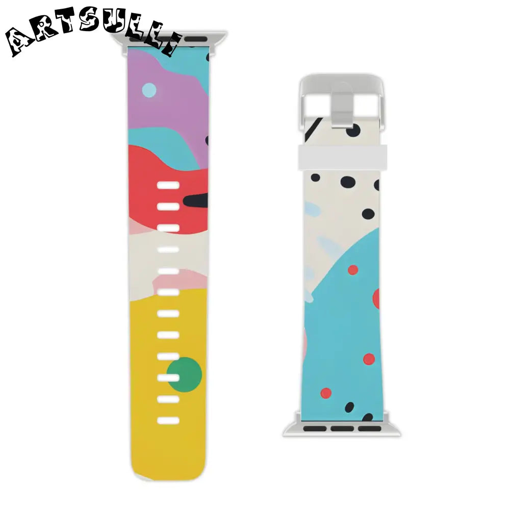 JAKKOUTTHEBXX Colorful Abstract Shapes Surreal Watch Band for Apple