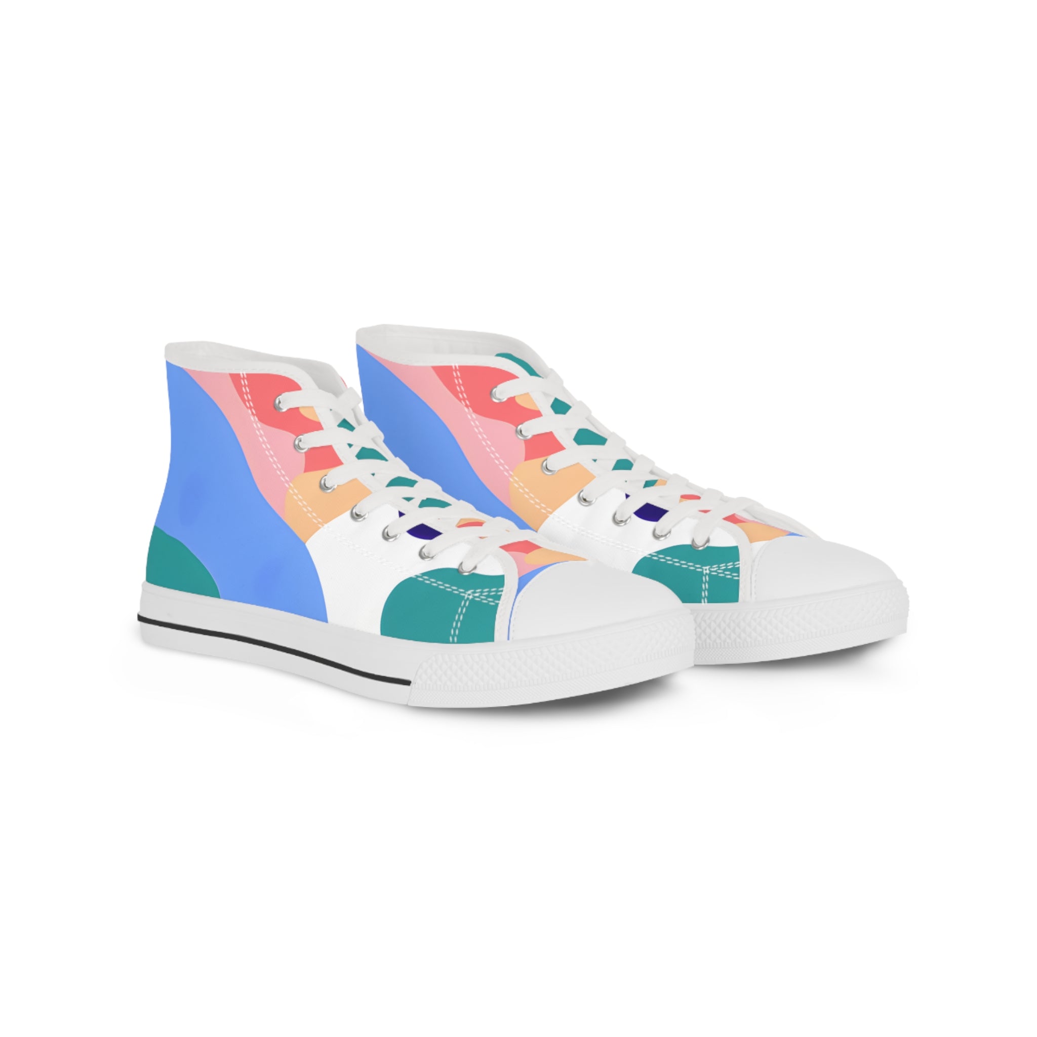 Lush Risograph Jungle Men's High Top Sneakers, Artsulli - Art is Long, Life is Short, Shoes, Size, US 5, Color, White sole, , , 66747990833002
