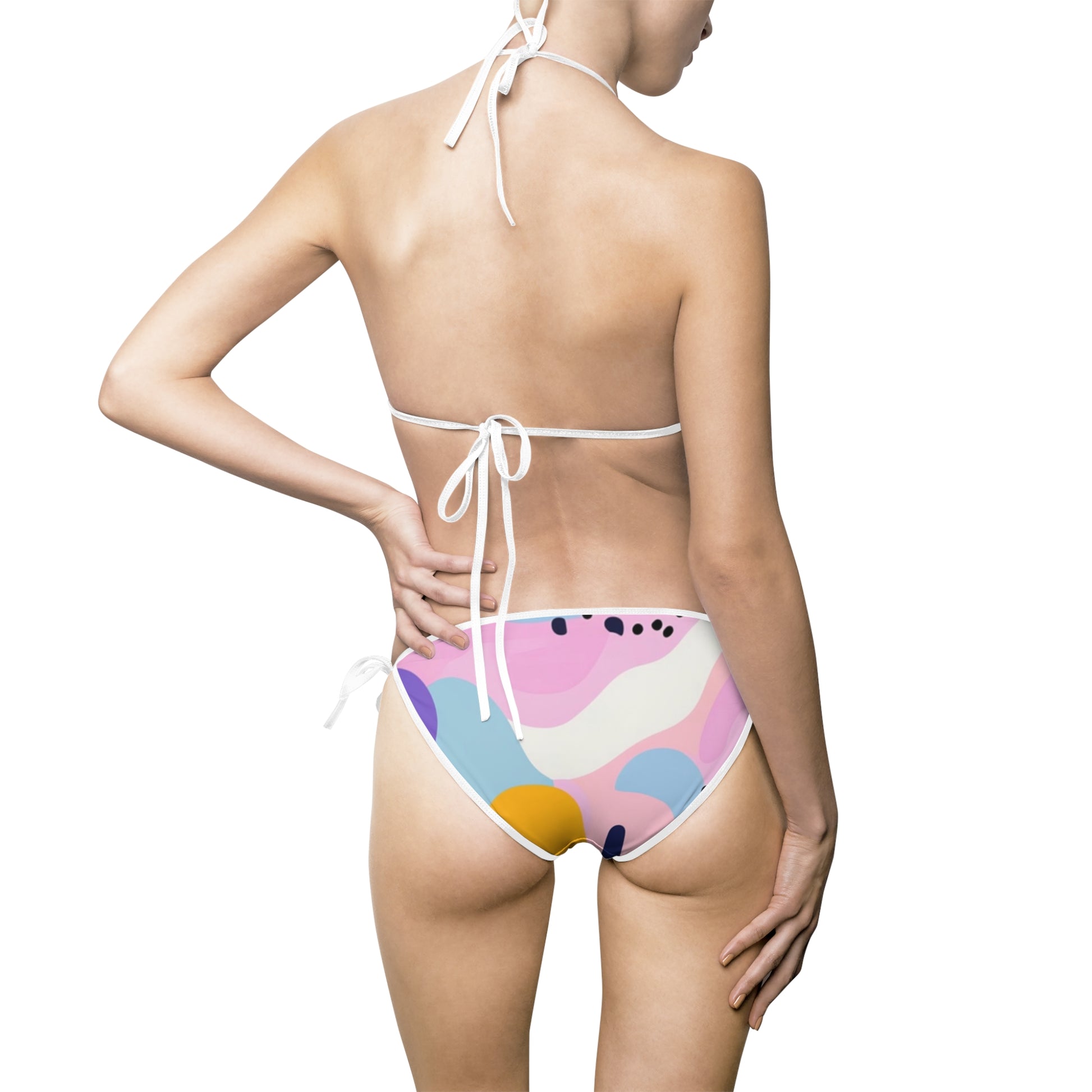 Colorful Abstract Dots and Shapes Women's Bikini Swimsuit (AOP), Artsulli - Art is Long, Life is Short, All Over Prints, , , , , , , 