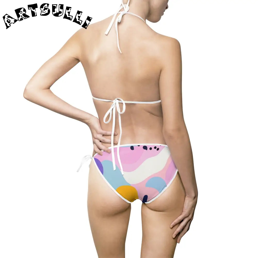 JAKKOUTTHEBXX Colorful Abstract Dots and Shapes Women’s Bikini