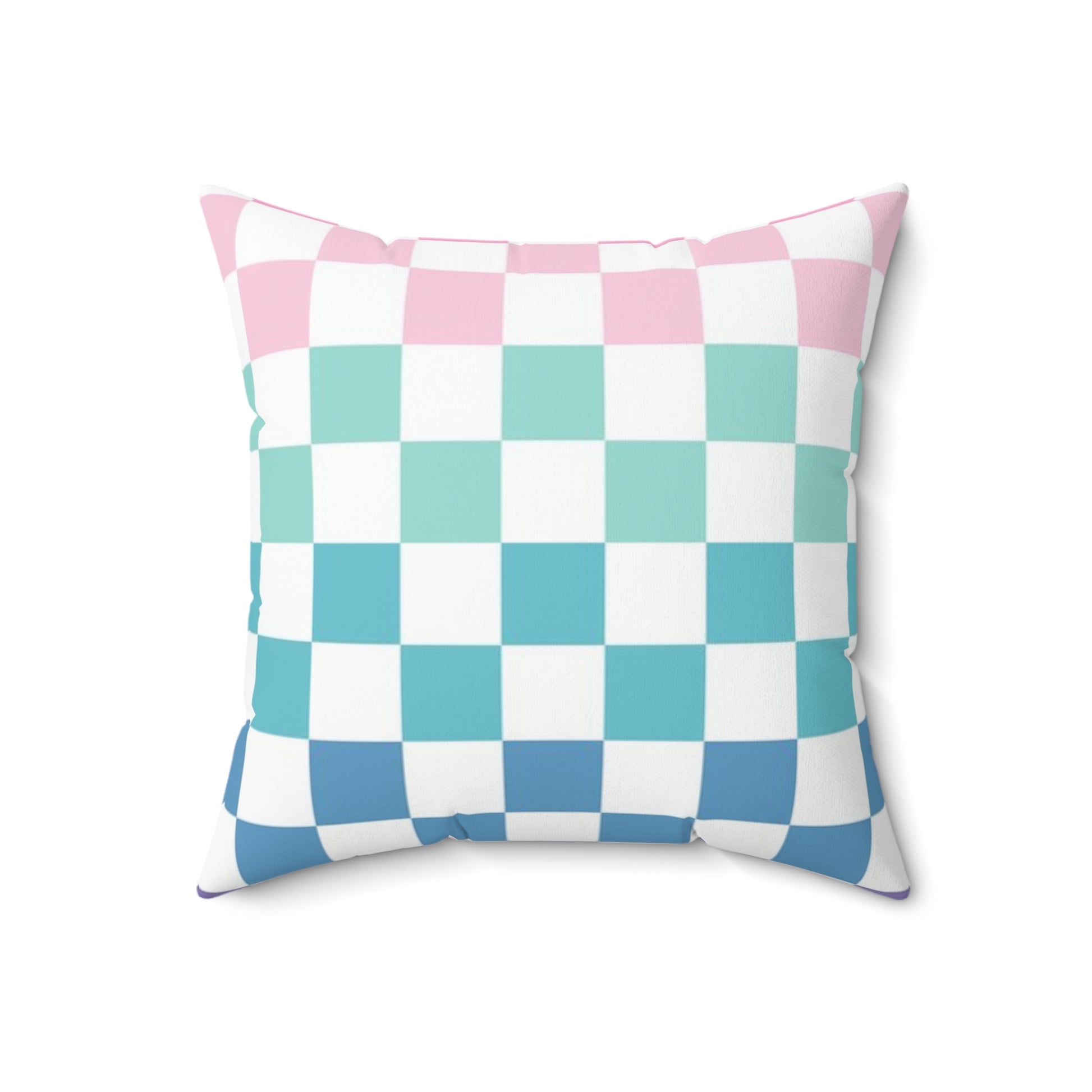 Vaporwave Rainbow  Checkerboard Multi-Color Spun Polyester Square Pillow, Artsulli - Art is Long, Life is Short, Home Decor, , , , , , , 