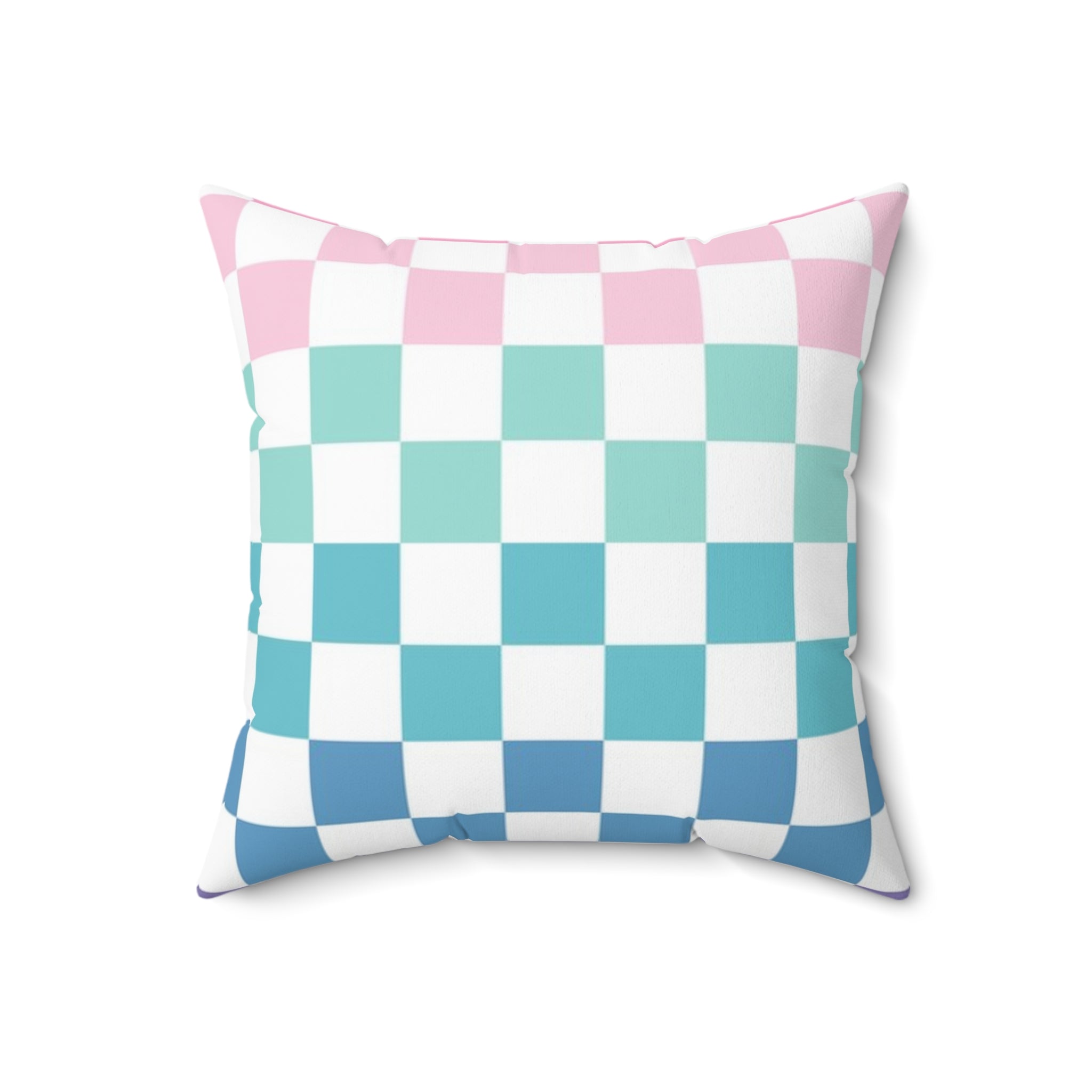 Vaporwave Rainbow  Checkerboard Multi-Color Spun Polyester Square Pillow, Artsulli - Art is Long, Life is Short, Home Decor, , , , , , , 