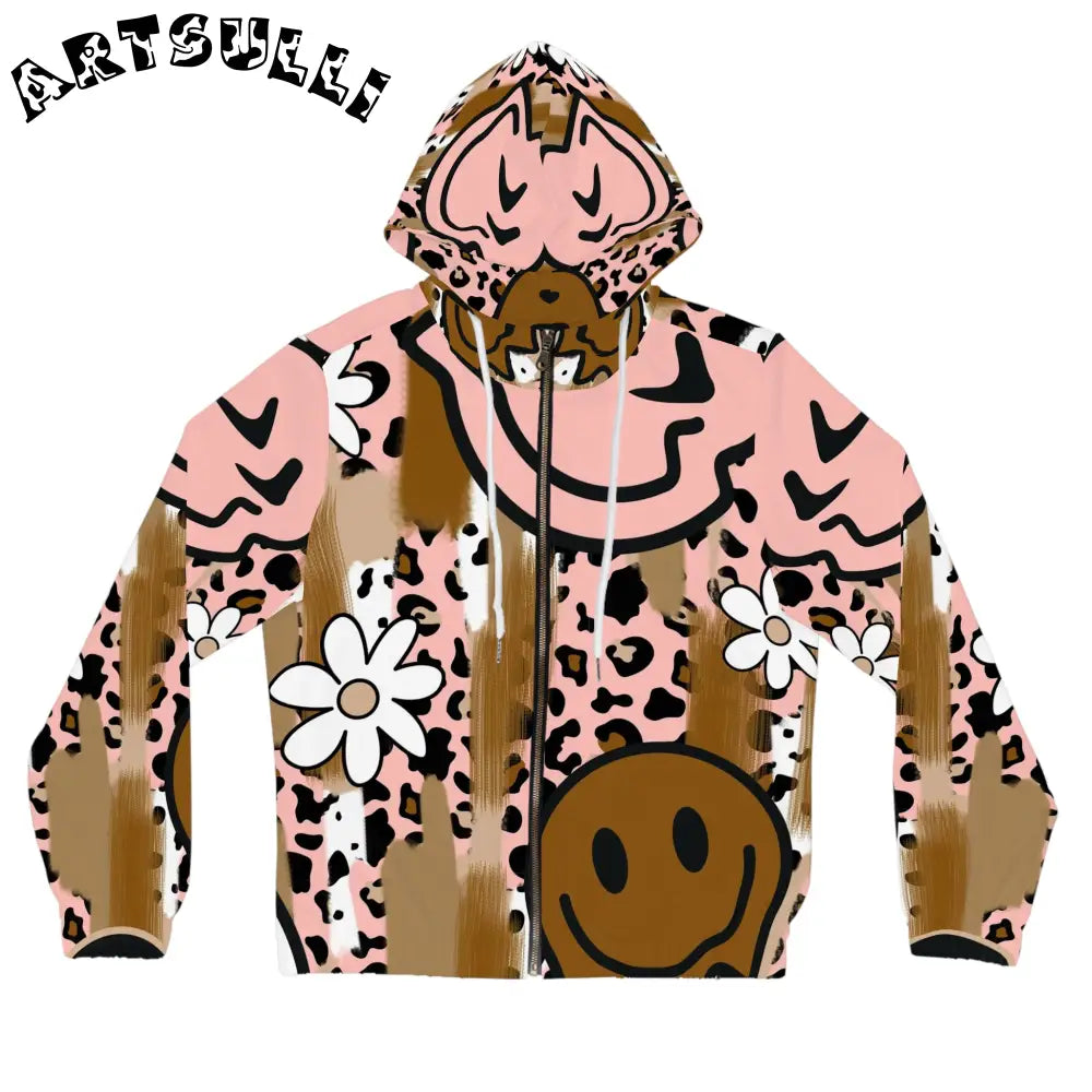 JAKKOUTTHEBXX Sutfin Ghosts Pop Art Women’s Full-Zip Hoodie (AOP)