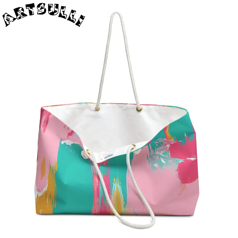 JAKKOUTTHEBXX Preppy Pixel Bloom Weekender Bag JAKKOUTTHEBXX