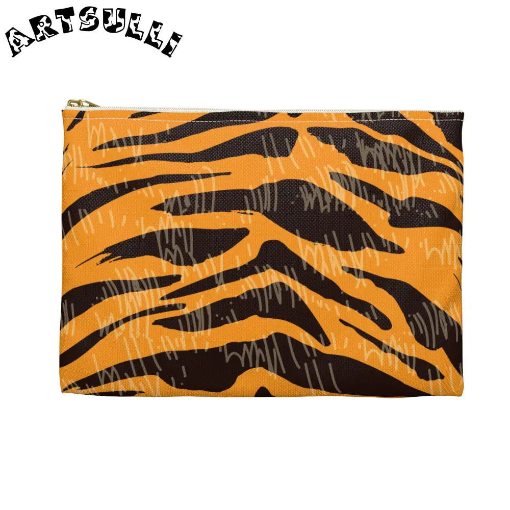 JAKKOUTTHEBXX Tiger Scratches Orange & Black Accessory Pouch