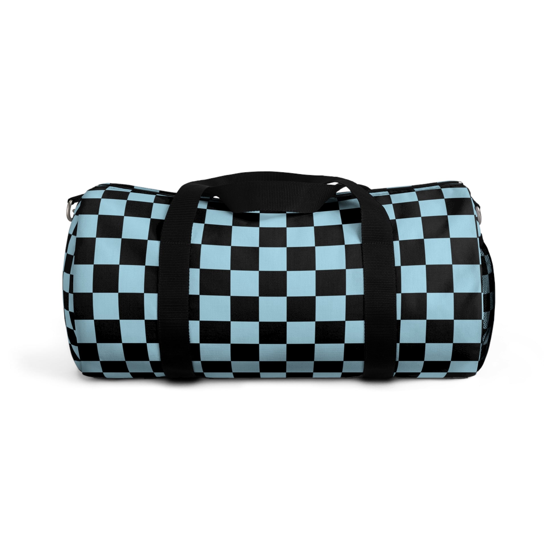 Checkerboard II Black and Blue Duffel Bag, Artsulli - Art is Long, Life is Short, Bags, Size, Small, , , , , 63146648618400442402
