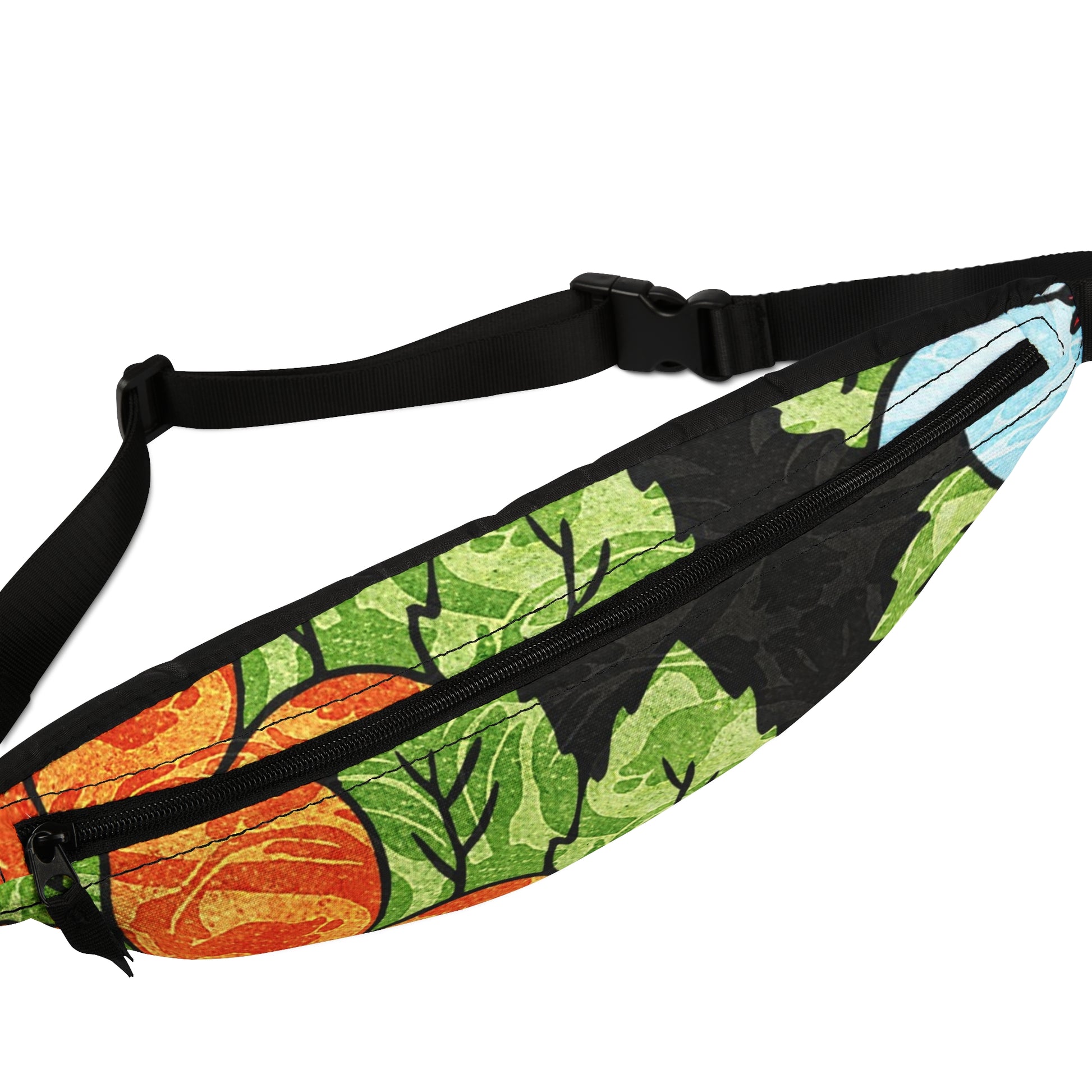 Groovy Black Floral Kl Fanny Pack, Artsulli - Art is Long, Life is Short, Bags, , , , , , , 