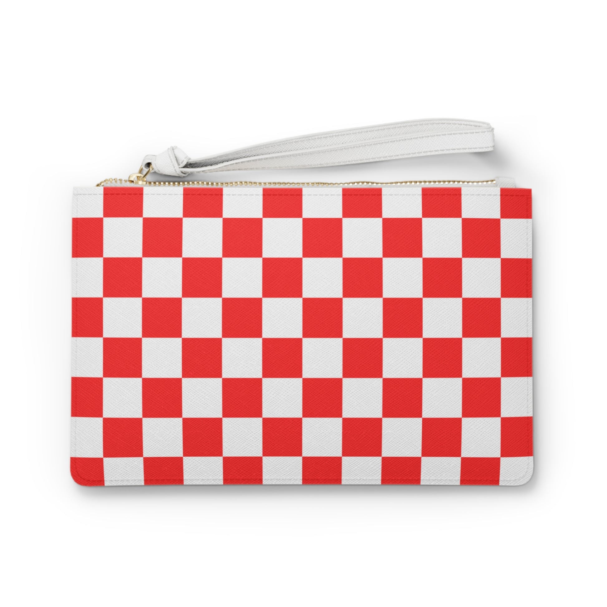 Checkerboard Red and White Clutch Bag, Artsulli - Art is Long, Life is Short, Bags, Size, One size, , , , , 59848075568791735534