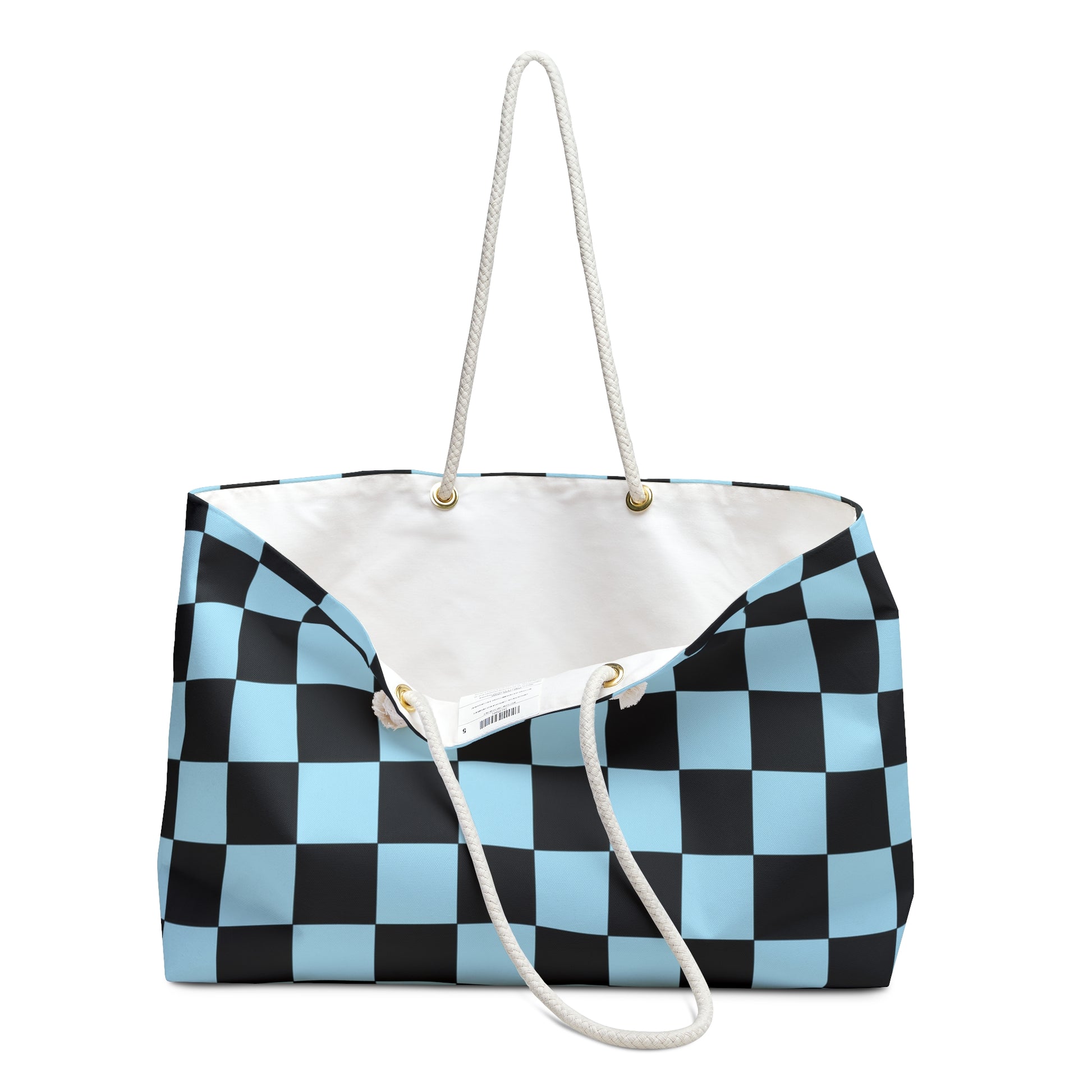 Checkerboard Black and Blue Weekender Bag, Artsulli - Art is Long, Life is Short, Bags, , , , , , , 