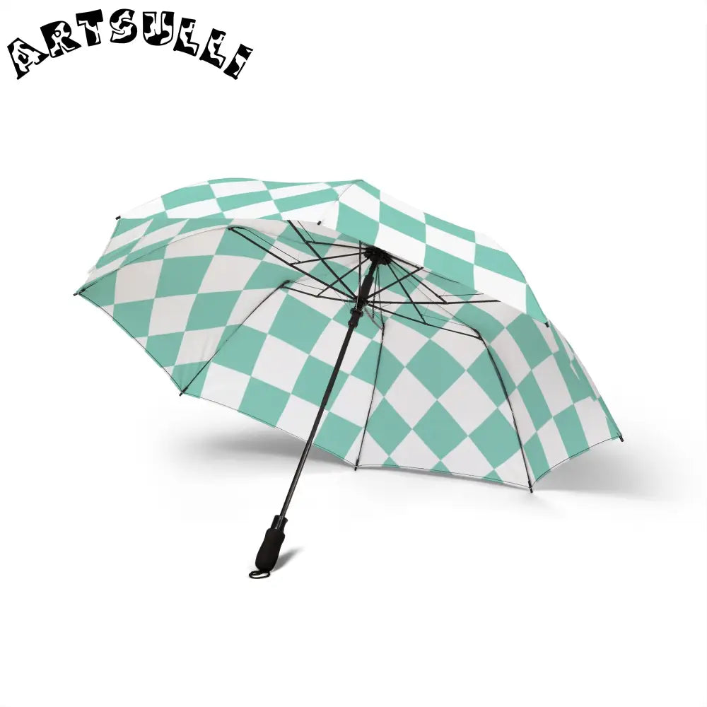 JAKKOUTTHEBXX Checkerboard Light Green Semi-Automatic Foldable