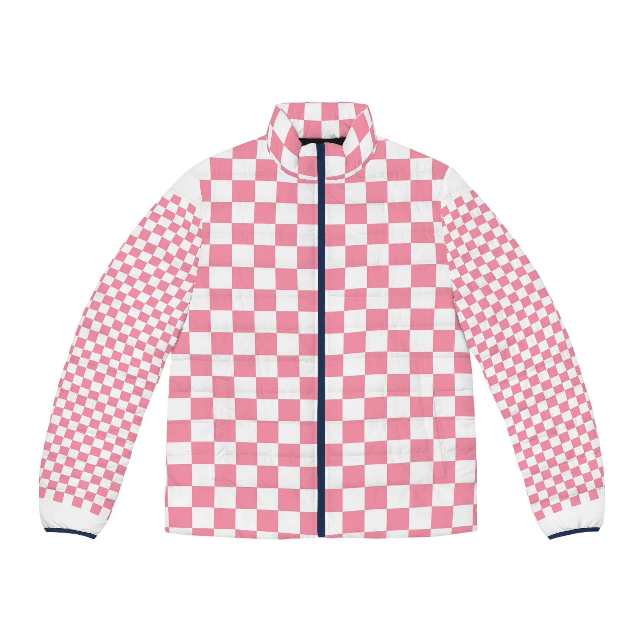 Brigandine Checkered Scene Men's Puffer Jacket (AOP)