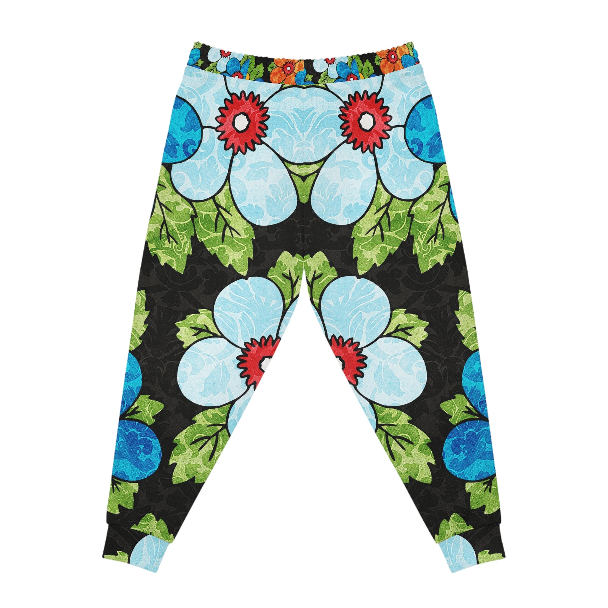 Groovy Black Floral Kl Athletic Joggers (AOP), Artsulli - Art is Long, Life is Short, All Over Prints, , , , , , , 
