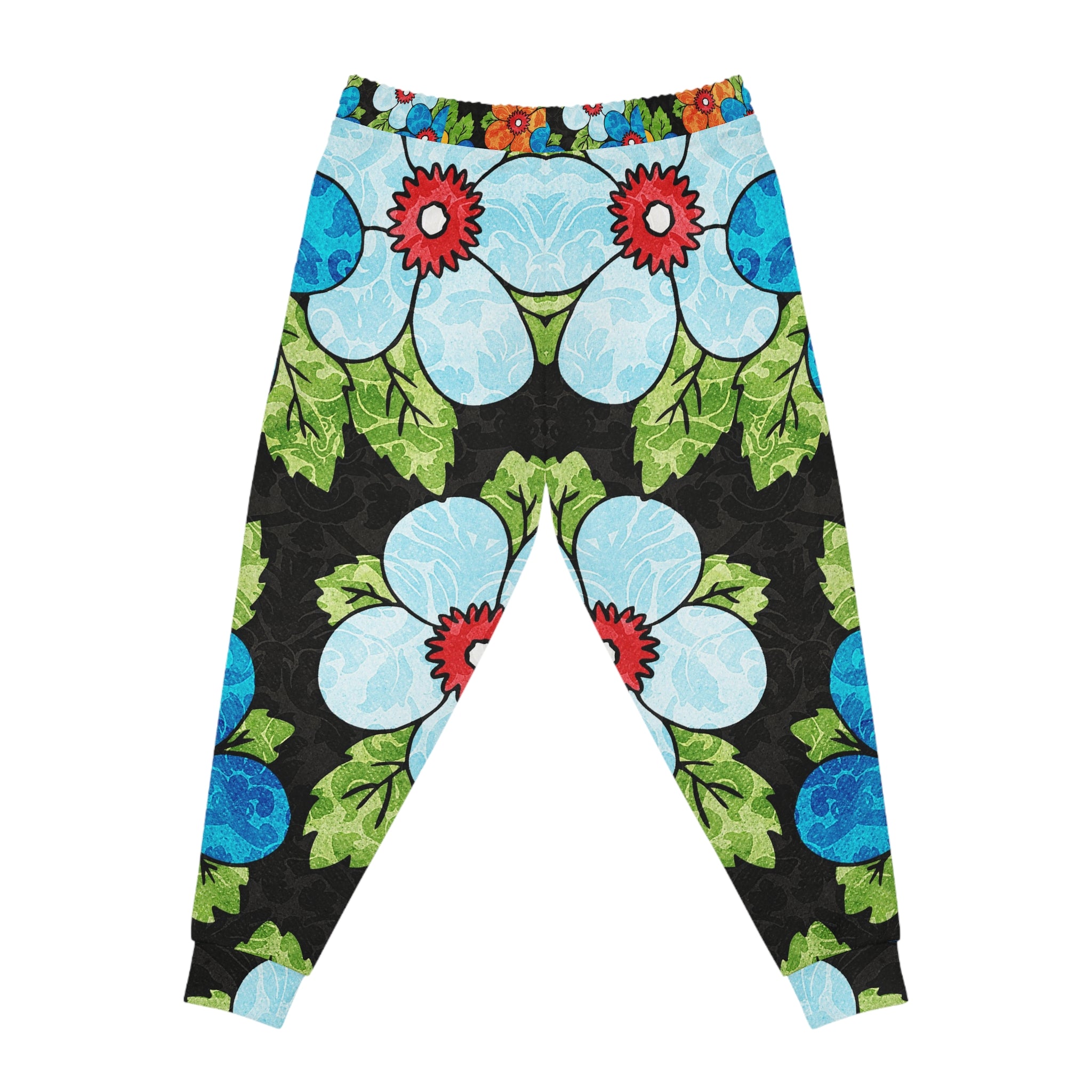 Groovy Black Floral Kl Athletic Joggers (AOP), Artsulli - Art is Long, Life is Short, All Over Prints, , , , , , , 