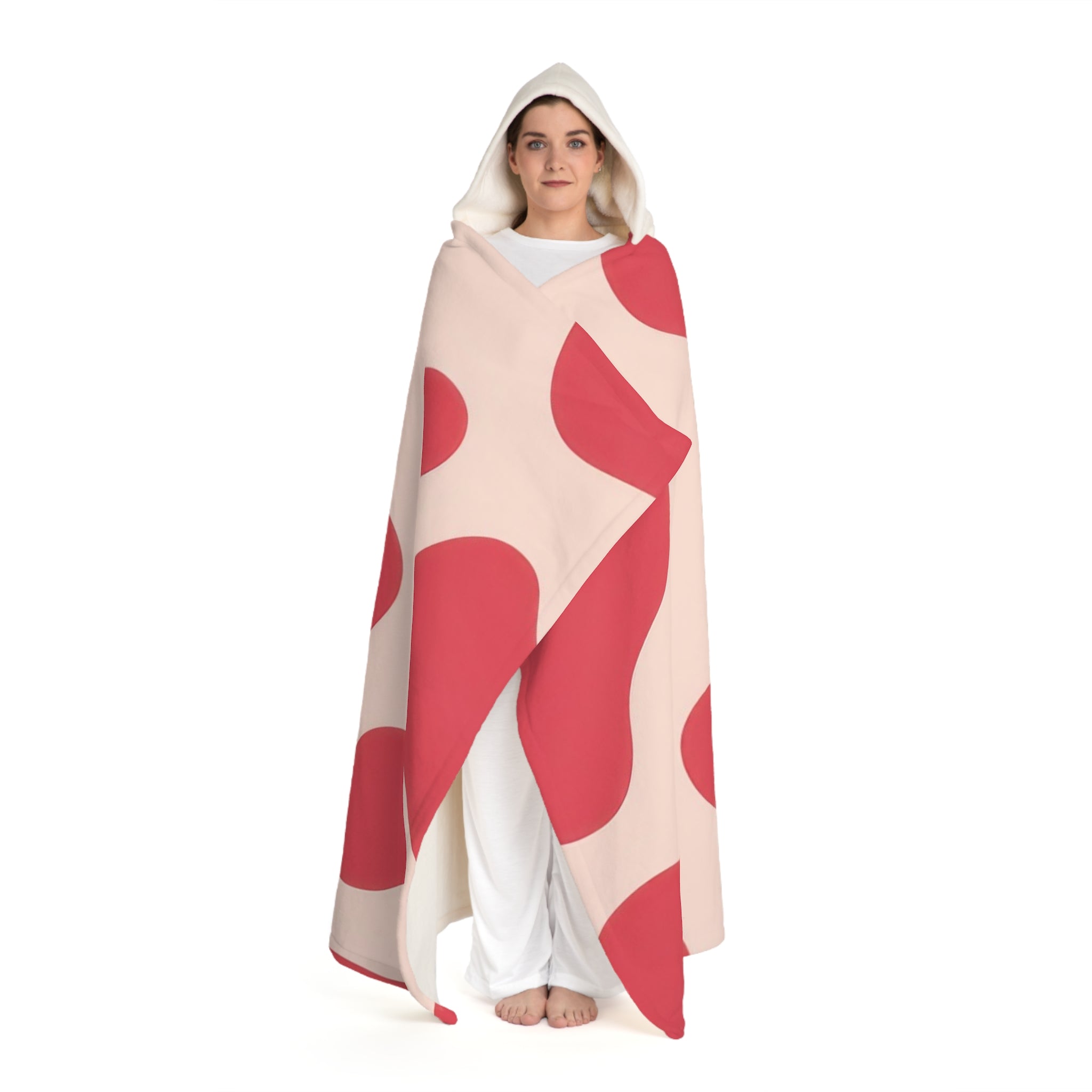 Red Jungle Cow Hooded Sherpa Fleece Blanket, Artsulli - Art is Long, Life is Short, All Over Prints, , , , , , , 