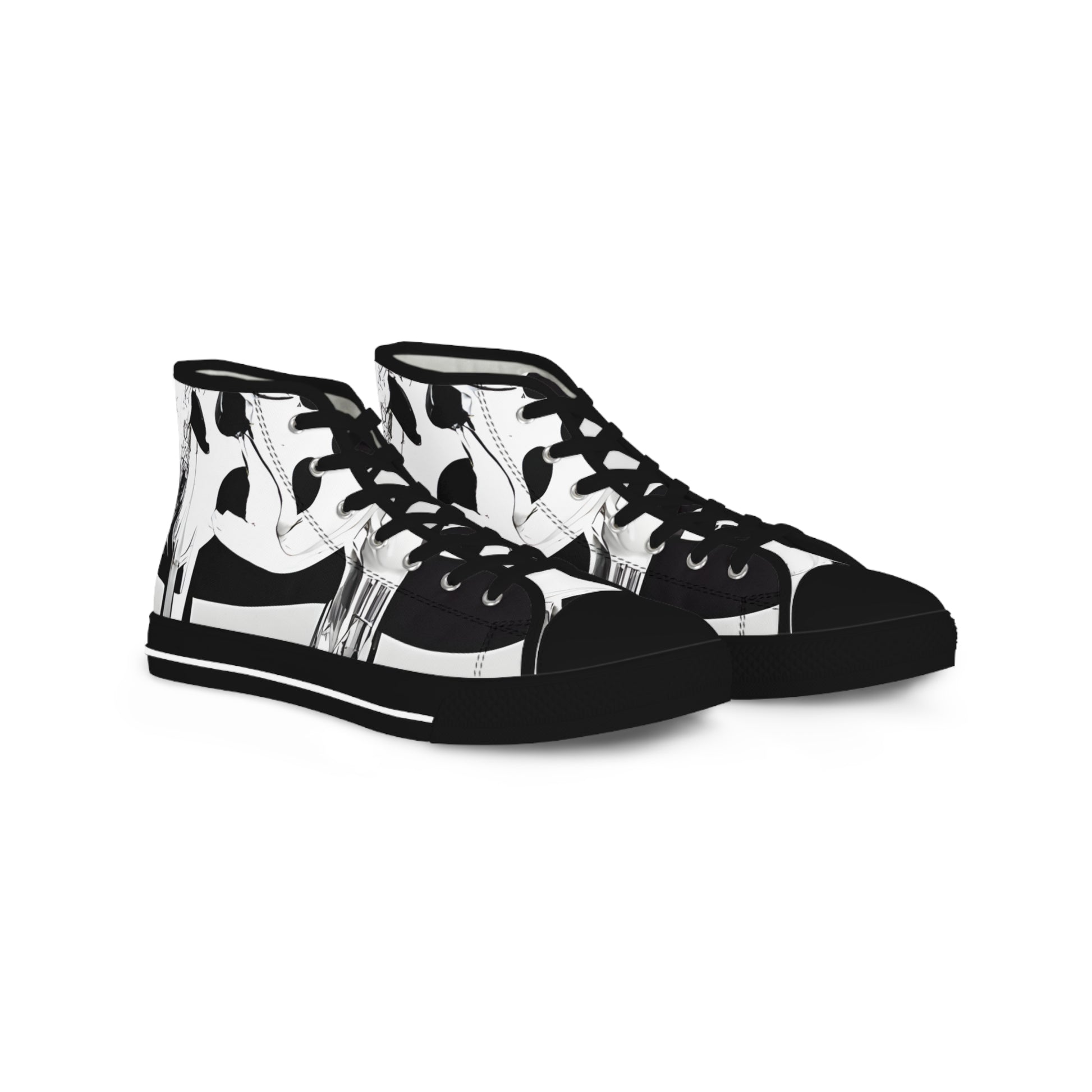 Cruellas Cattle Line Men's High Top Sneakers, Artsulli - Art is Long, Life is Short, Shoes, Size, US 5, Color, Black sole, , , 36990159885446