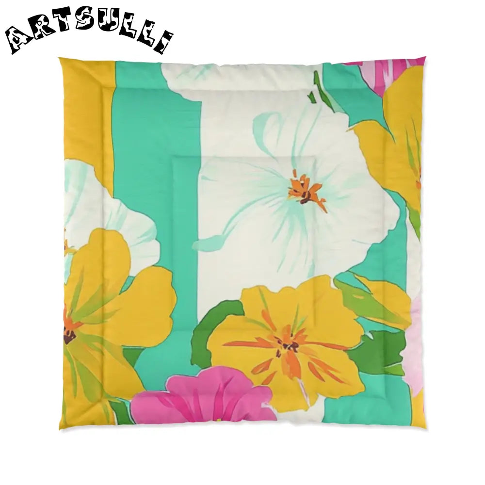 JAKKOUTTHEBXX Colorful Floral Stripe Duvet Cover - JAKKOUTTHEBXX