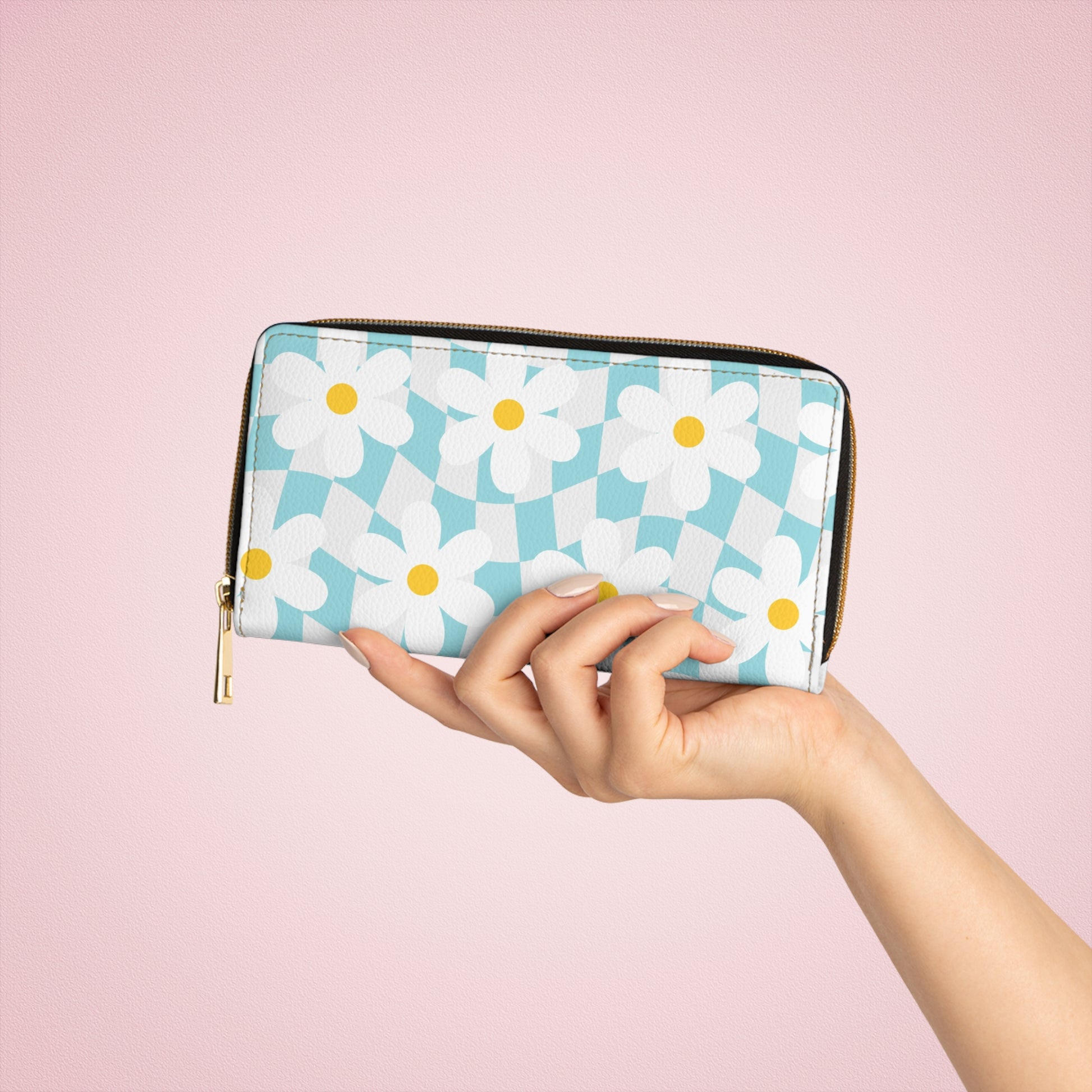 Trippy Check Garden Zipper Wallet, Artsulli - Art is Long, Life is Short, Accessories, , , , , , , 