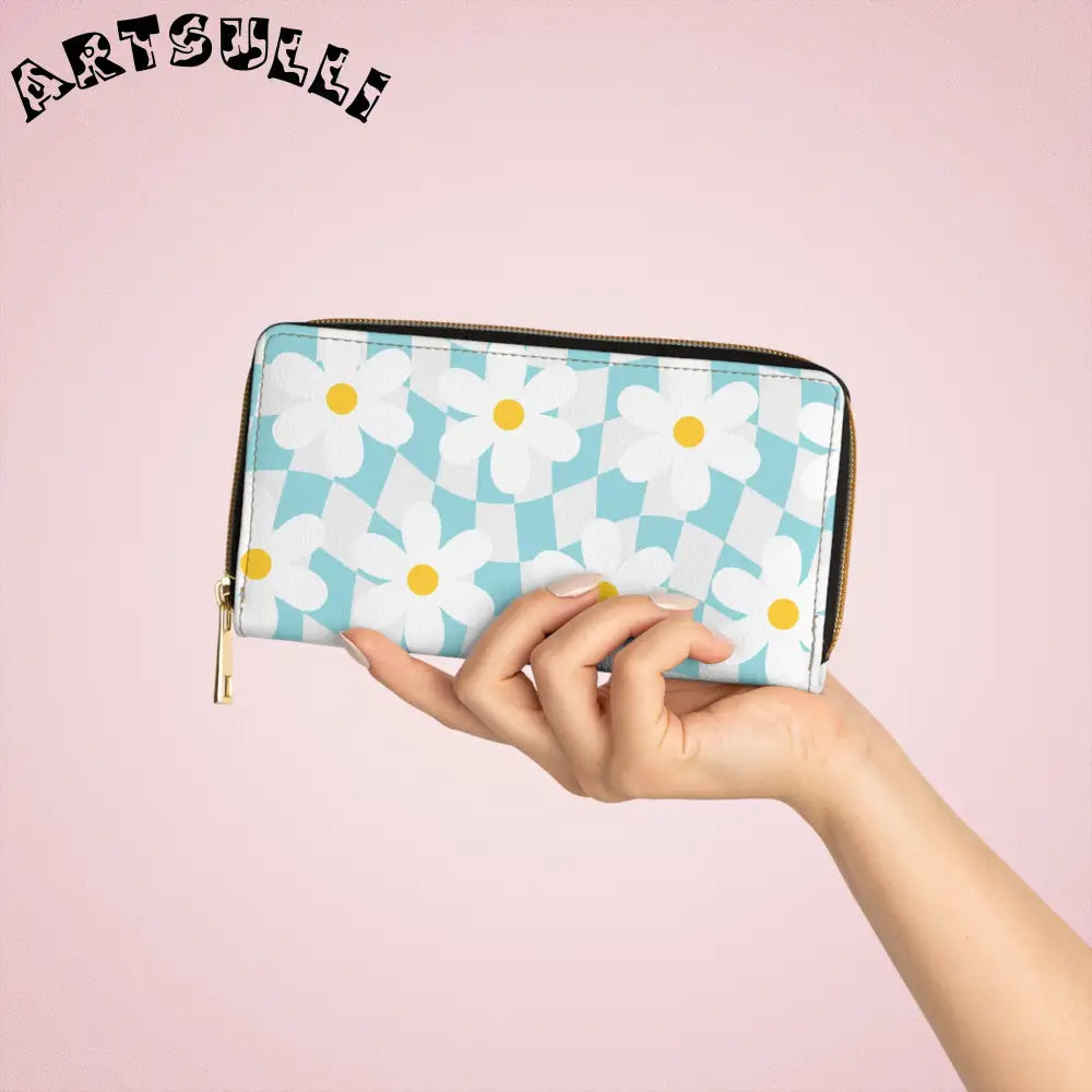 JAKKOUTTHEBXX Trippy Check Garden Zipper Wallet JAKKOUTTHEBXX