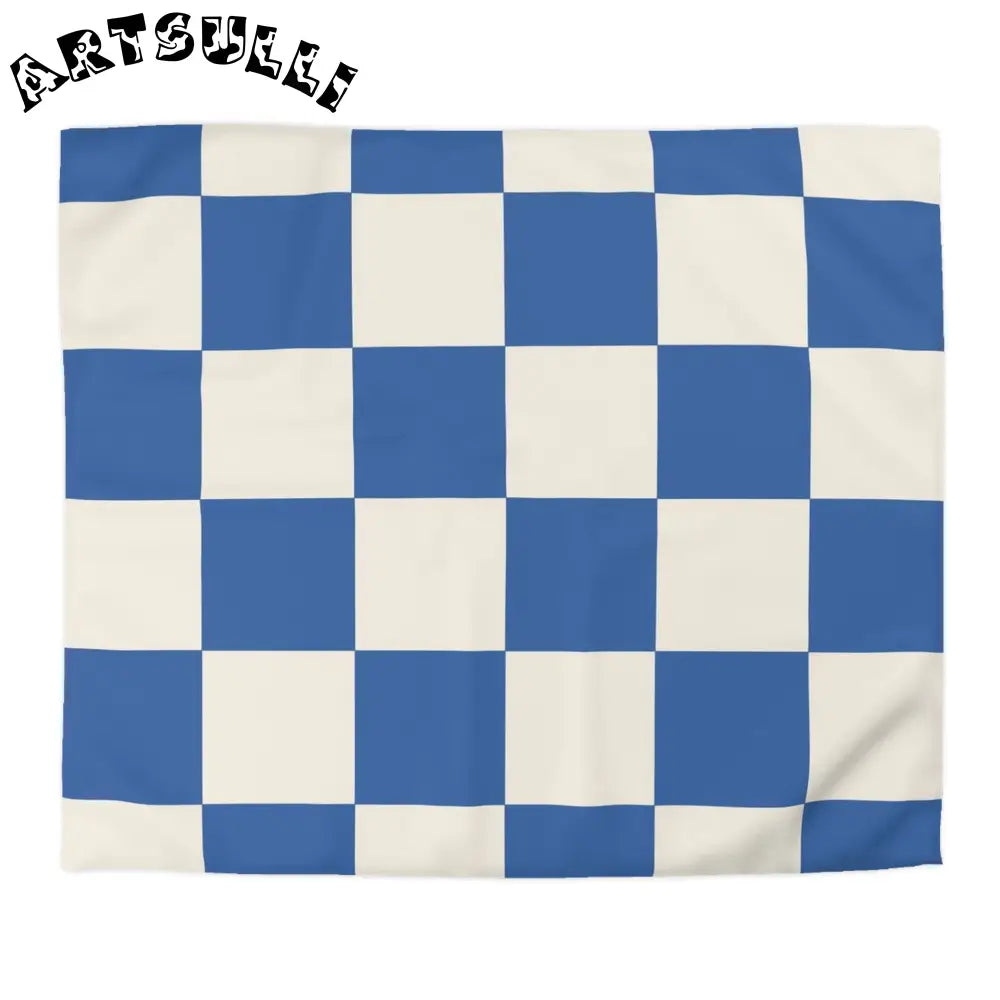 JAKKOUTTHEBXX Checkerboard Blue Microfiber Duvet Cover JAKKOUTTHEBXX