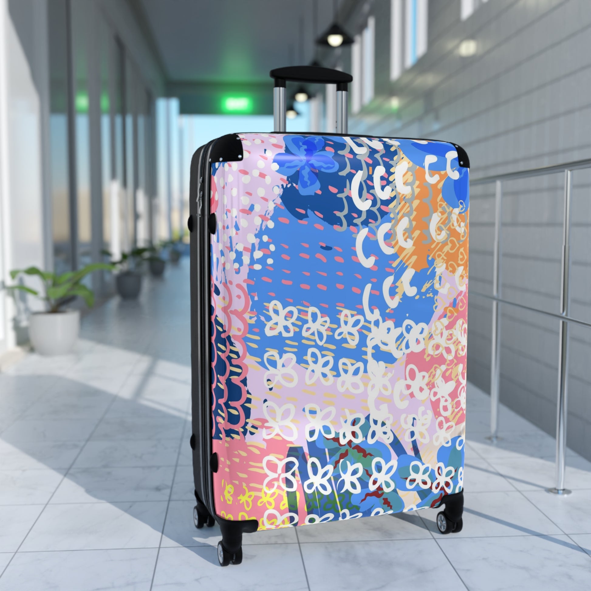 Flowers x Doodles x Hearts Multi-Color Suitcase, Artsulli - Art is Long, Life is Short, Bags, , , , , , , 