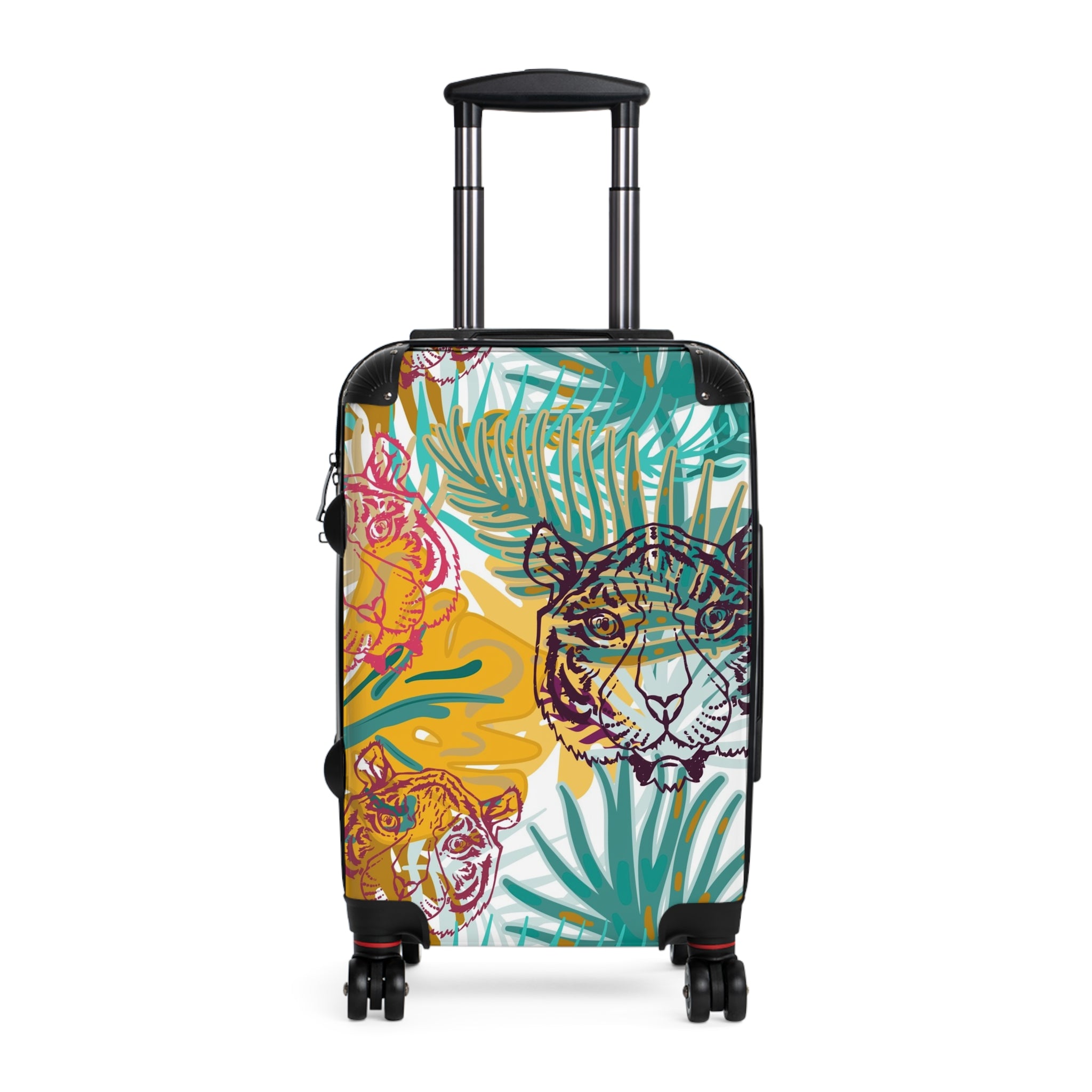 Tropical Jungle Tigers Brown and Green Suitcase, Artsulli - Art is Long, Life is Short, Bags, Size, Small, Color, Black, , , 14512322306316