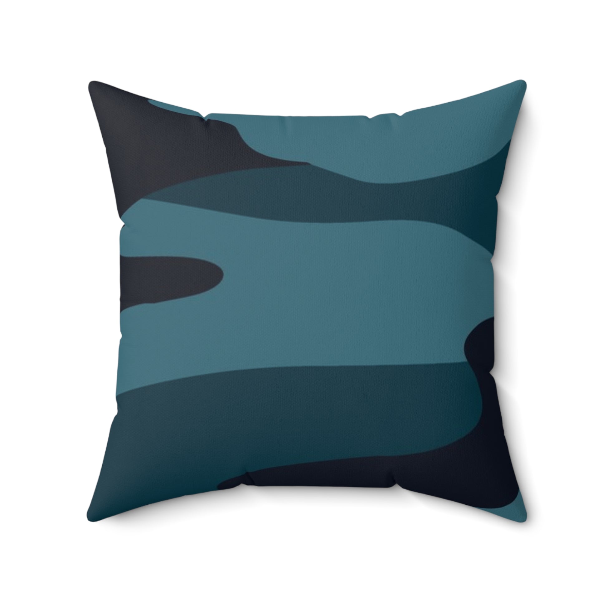 Blue Camouflage Spun Polyester Square Pillow, Artsulli - Art is Long, Life is Short, Home Decor, , , , , , , 