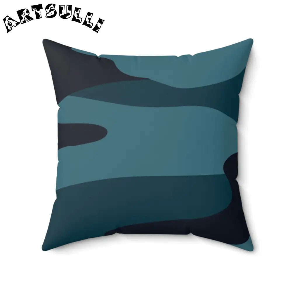 JAKKOUTTHEBXX Blue Camouflage Spun Polyester Square Pillow