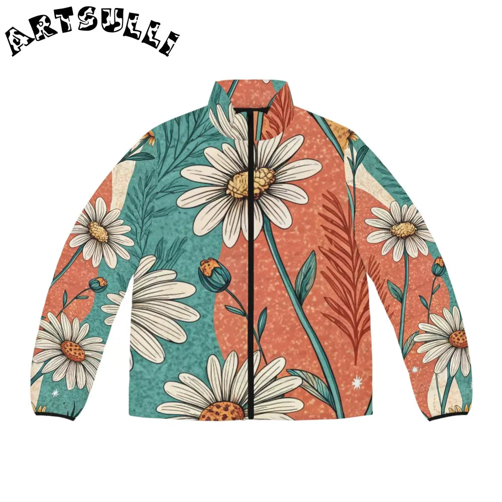 JAKKOUTTHEBXX Retro Daisy Dream Men’s Puffer Jacket (AOP)