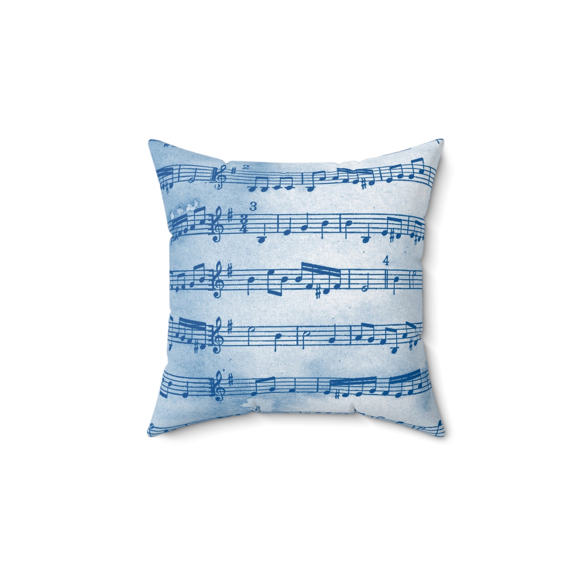 Drip Spill Type Beat Sheet Music Blue Spun Polyester Square Pillow, Artsulli - Art is Long, Life is Short, Home Decor, , , , , , , 