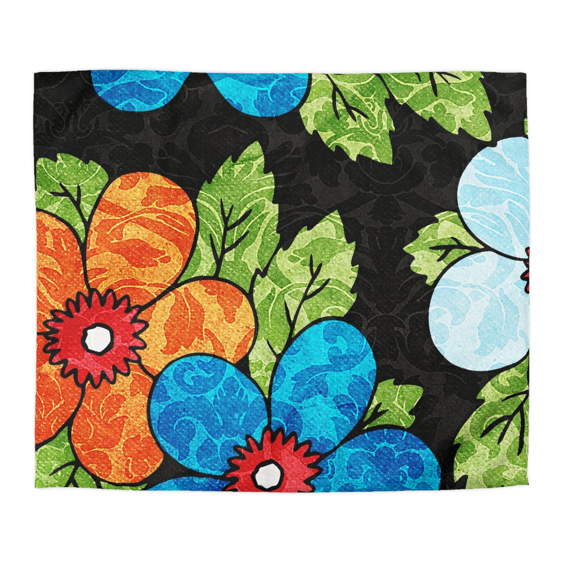 Groovy Black Floral Kl Microfiber Duvet Cover, Artsulli - Art is Long, Life is Short, Home Decor, Size, King, Color, Cream, , , 33764418412271699506