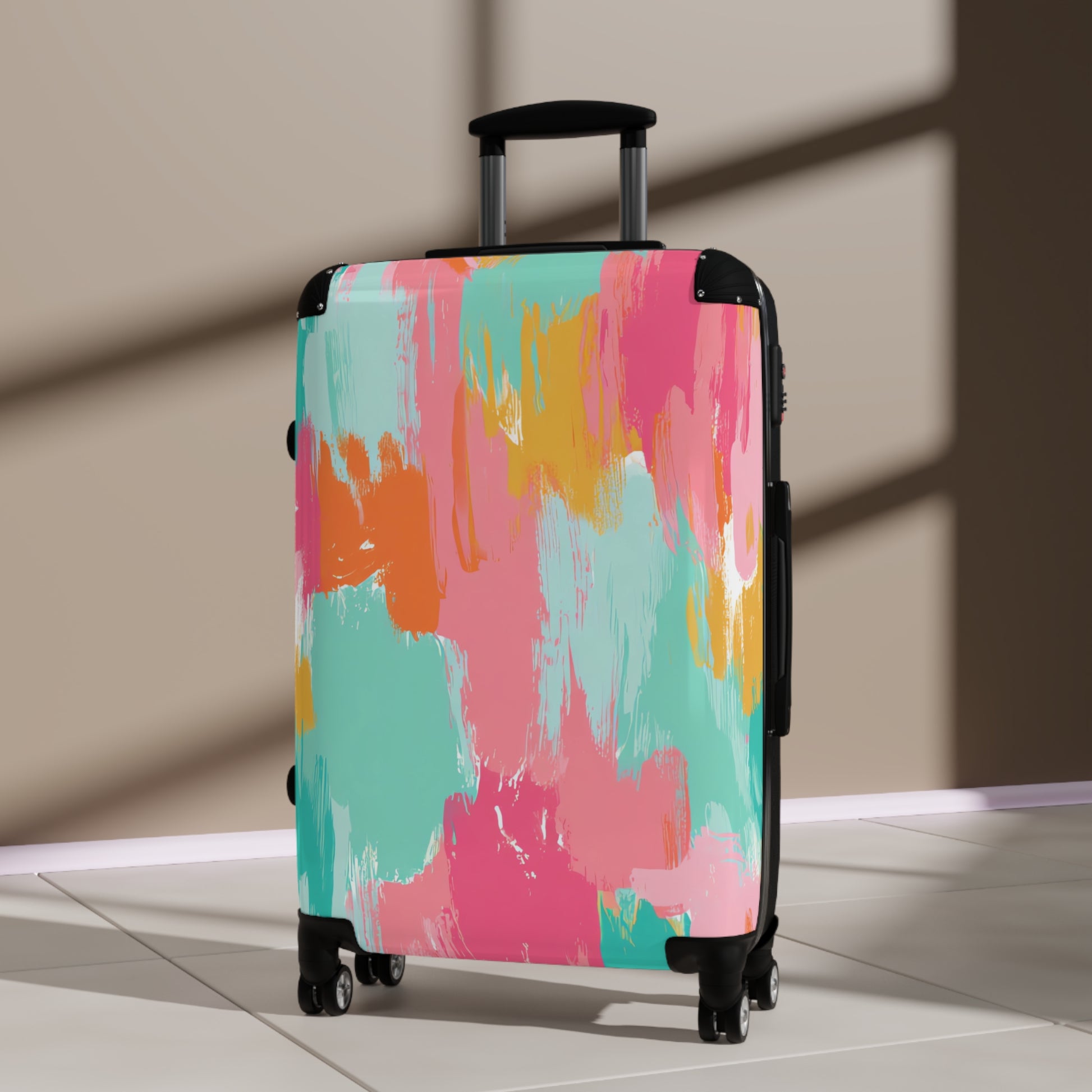 Preppy Pixel Bloom Suitcase, Artsulli - Art is Long, Life is Short, Bags, , , , , , , 